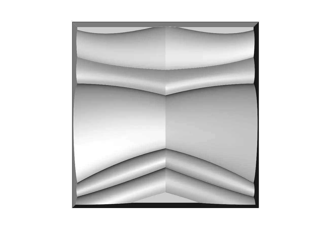 Abstract wave pattern relief 3d wall panel N03 3D print model_0