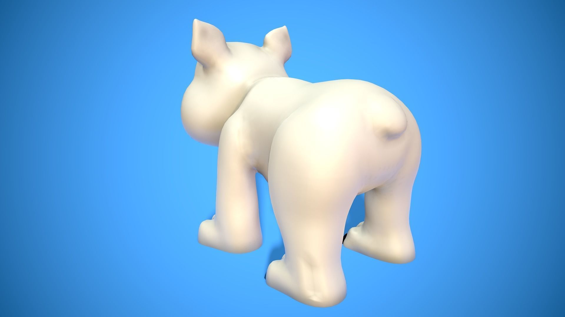 cartoon polar bear Low-poly 3D model_8