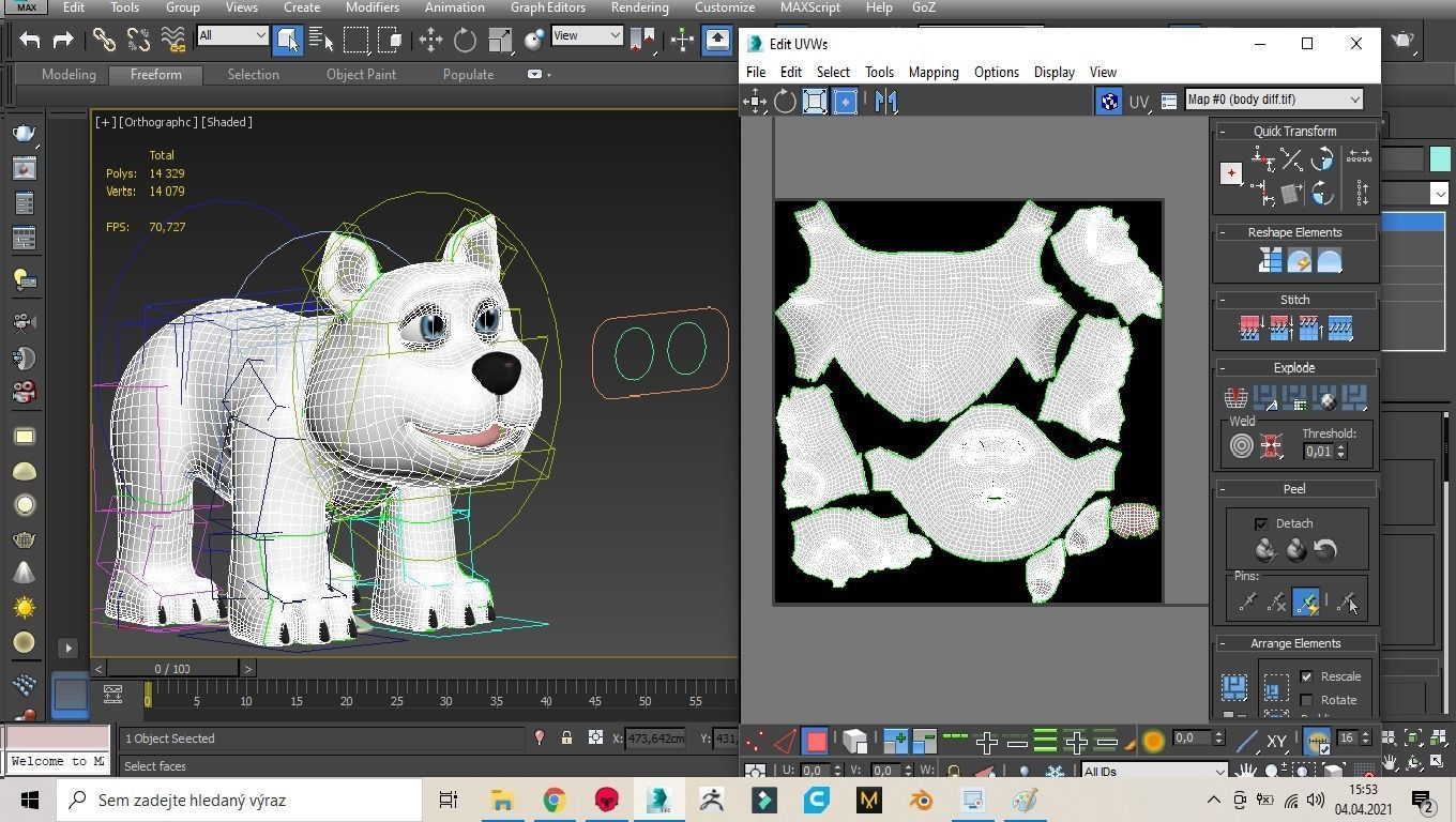 cartoon polar bear Low-poly 3D model_15