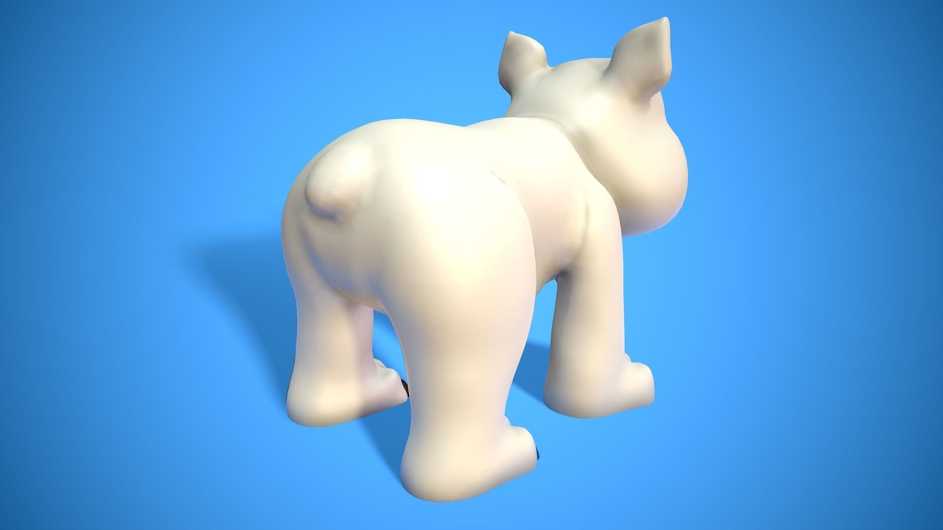 cartoon polar bear Low-poly 3D model_6