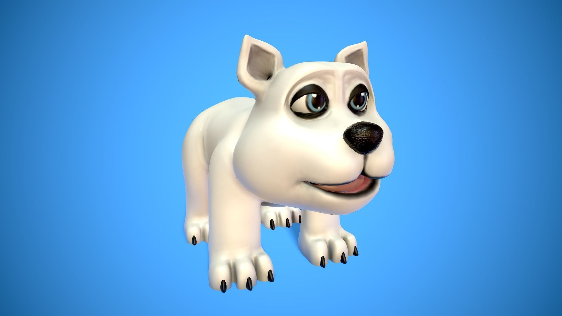 cartoon polar bear Low-poly 3D model_3