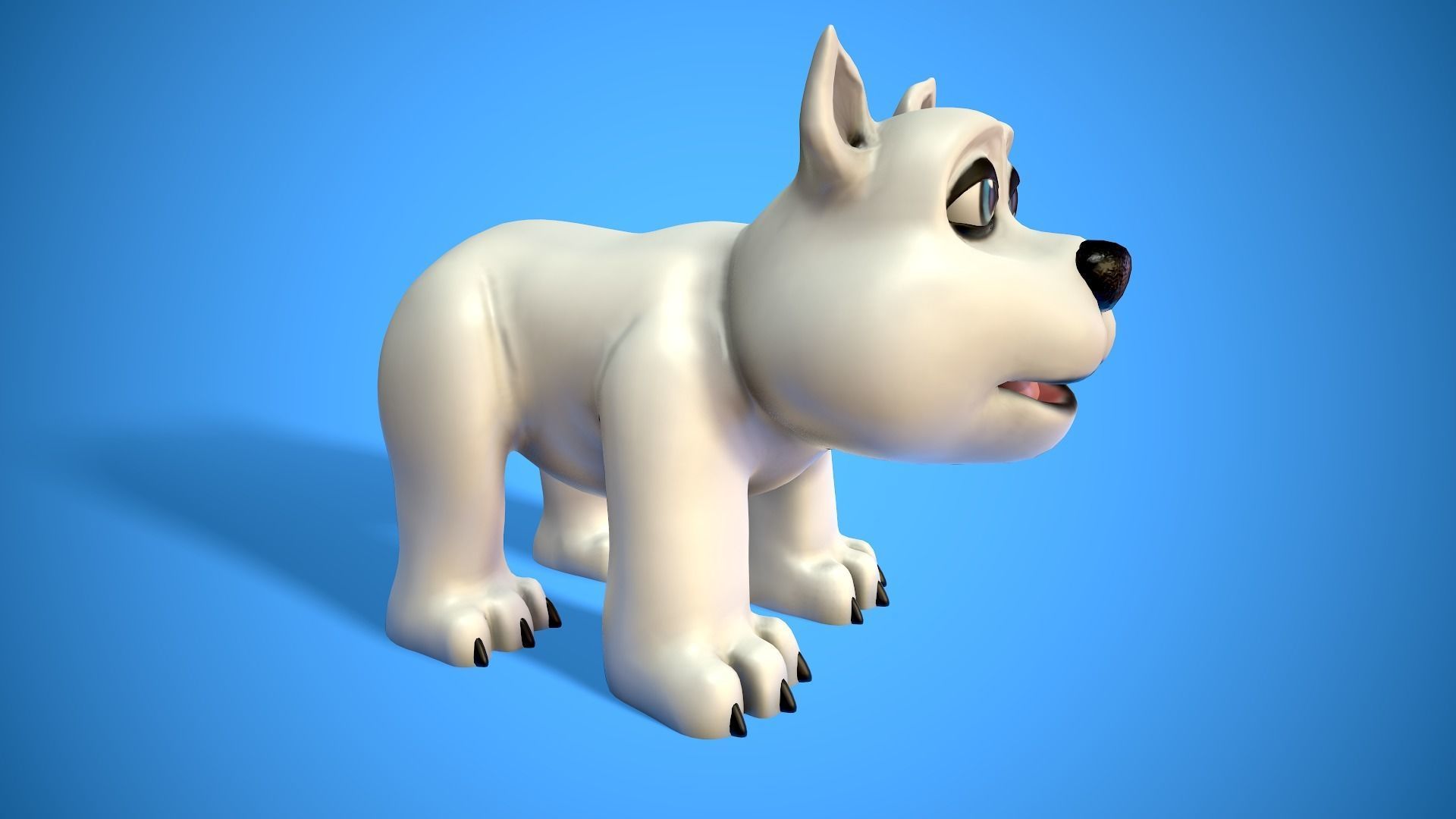 cartoon polar bear Low-poly 3D model_4