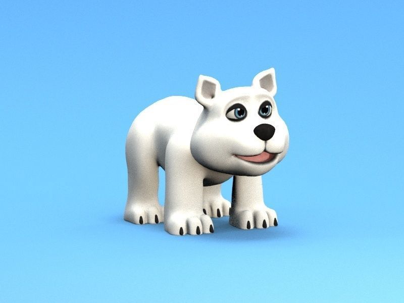 cartoon polar bear Low-poly 3D model_12
