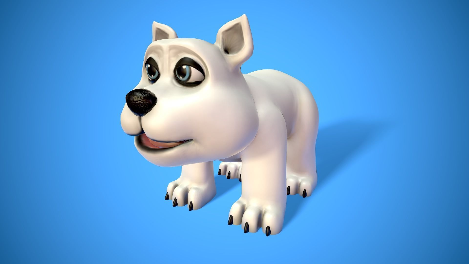 cartoon polar bear Low-poly 3D model_11