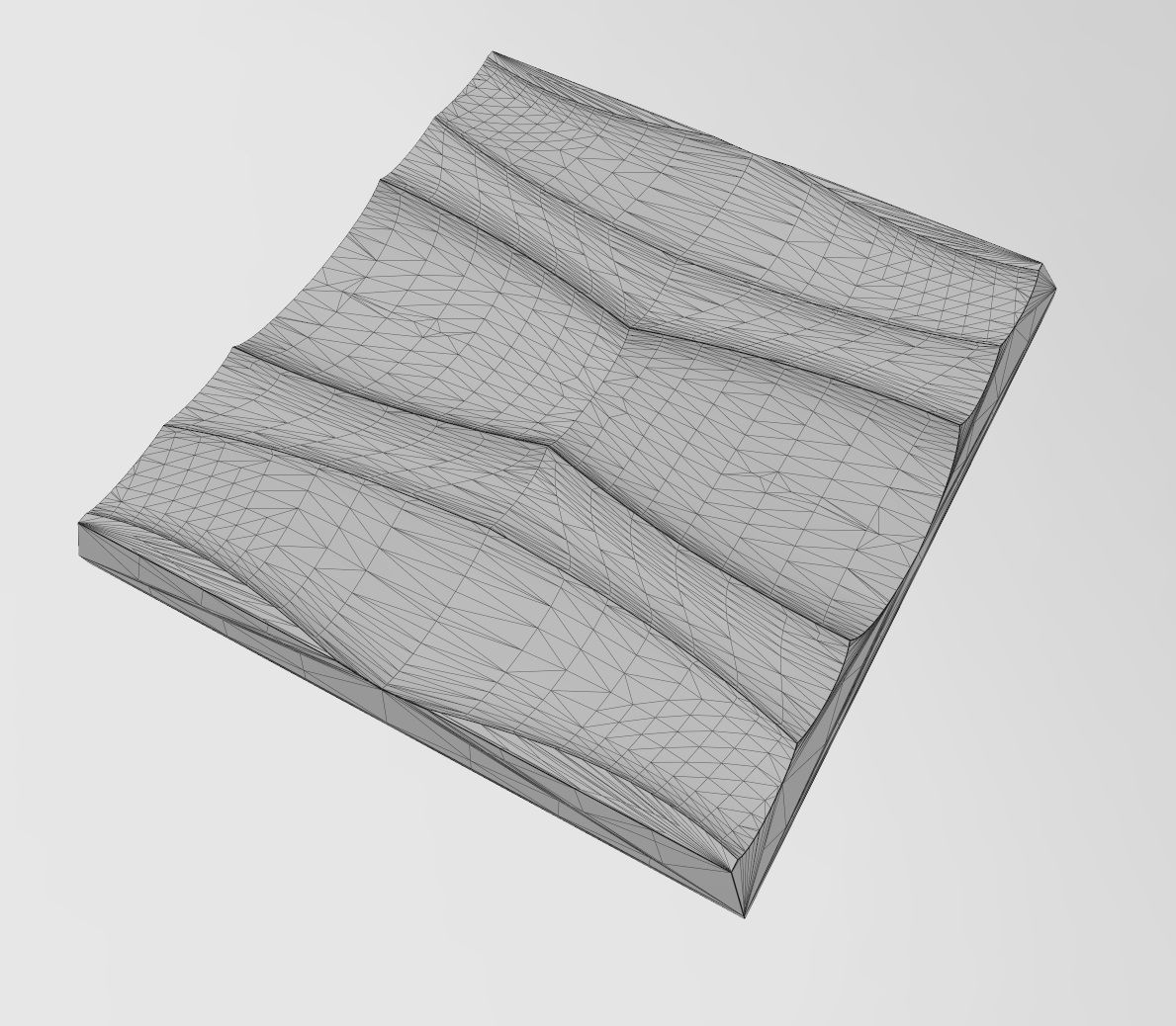 Abstract wave pattern relief 3d wall panel N04 3D print model_11