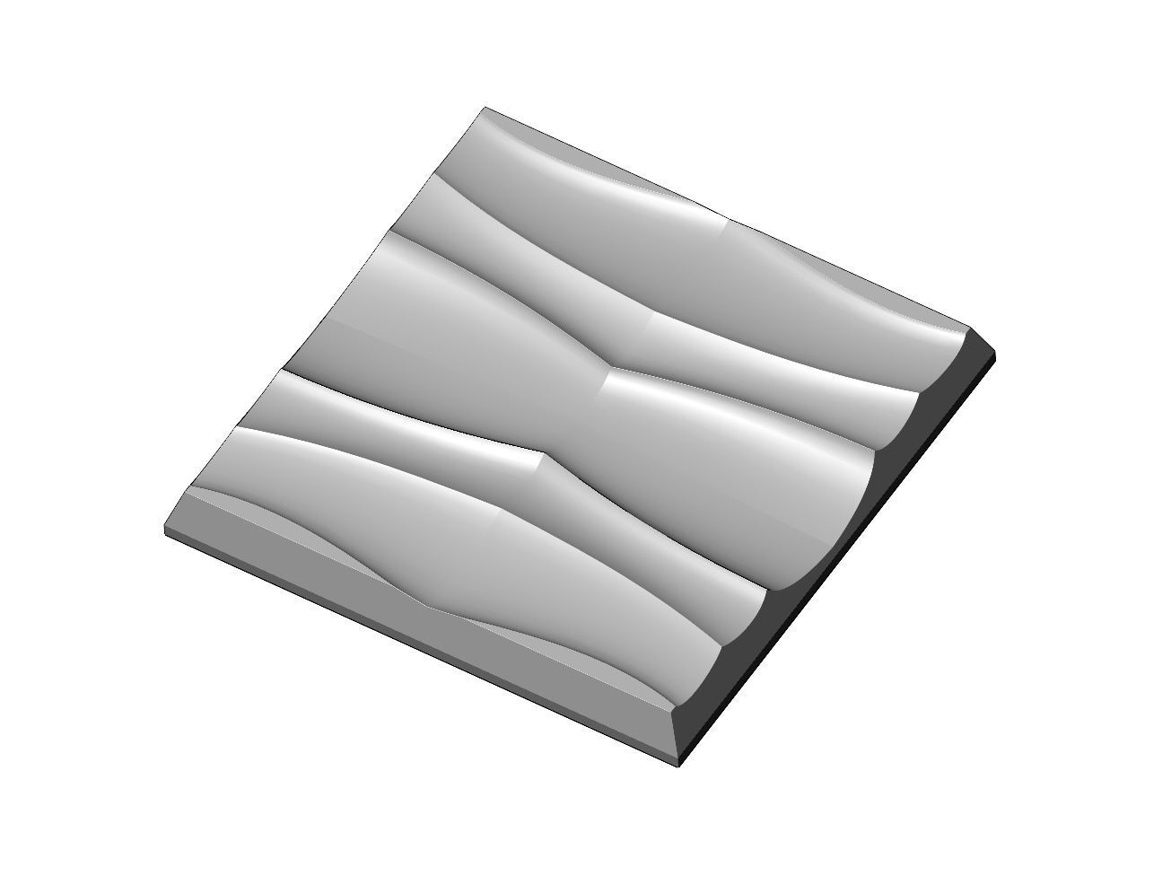 Abstract wave pattern relief 3d wall panel N04 3D print model_1