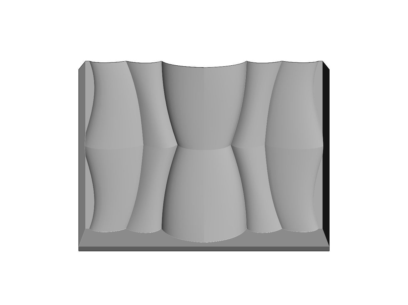 Abstract wave pattern relief 3d wall panel N04 3D print model_9