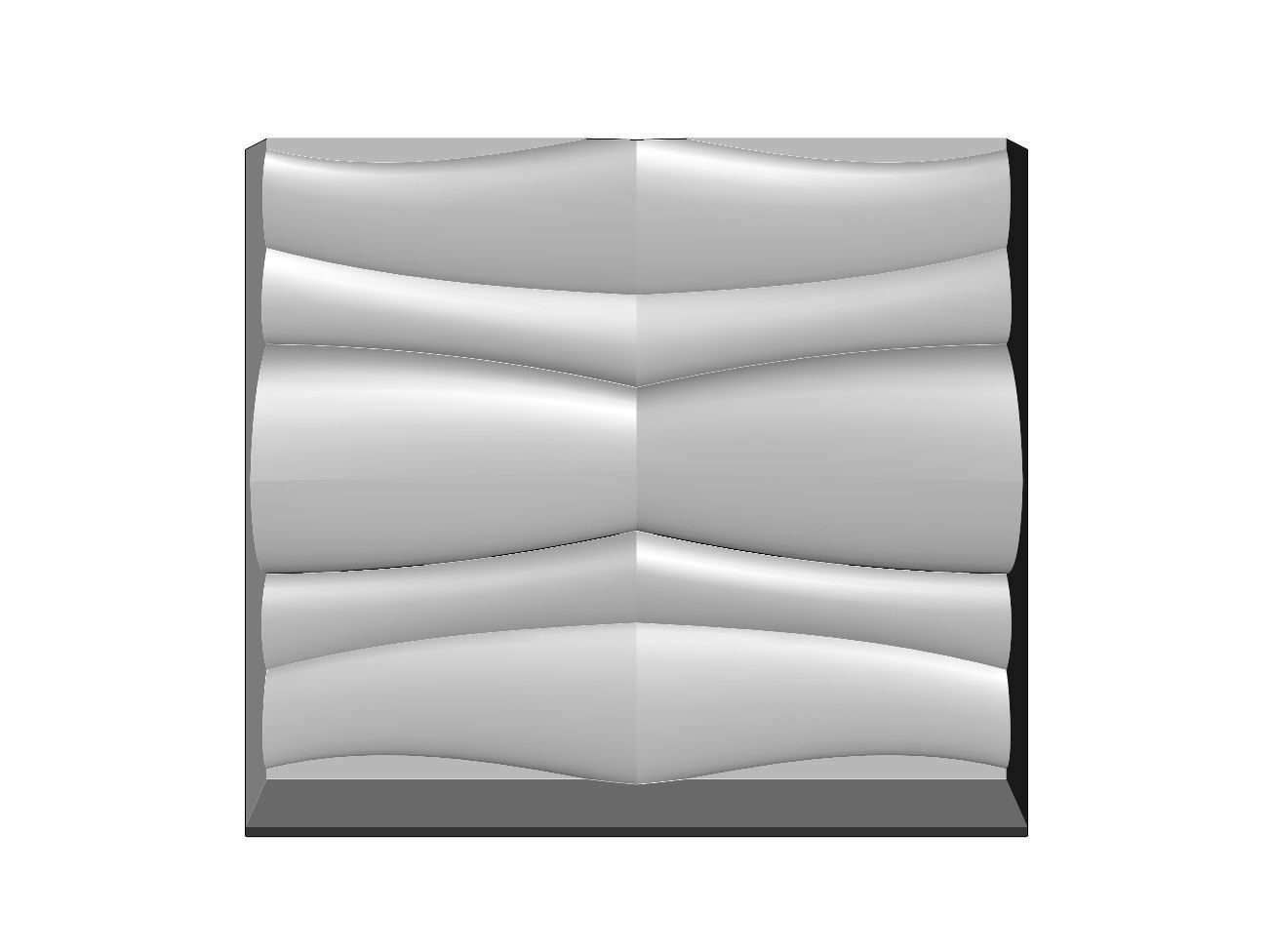 Abstract wave pattern relief 3d wall panel N04 3D print model_8