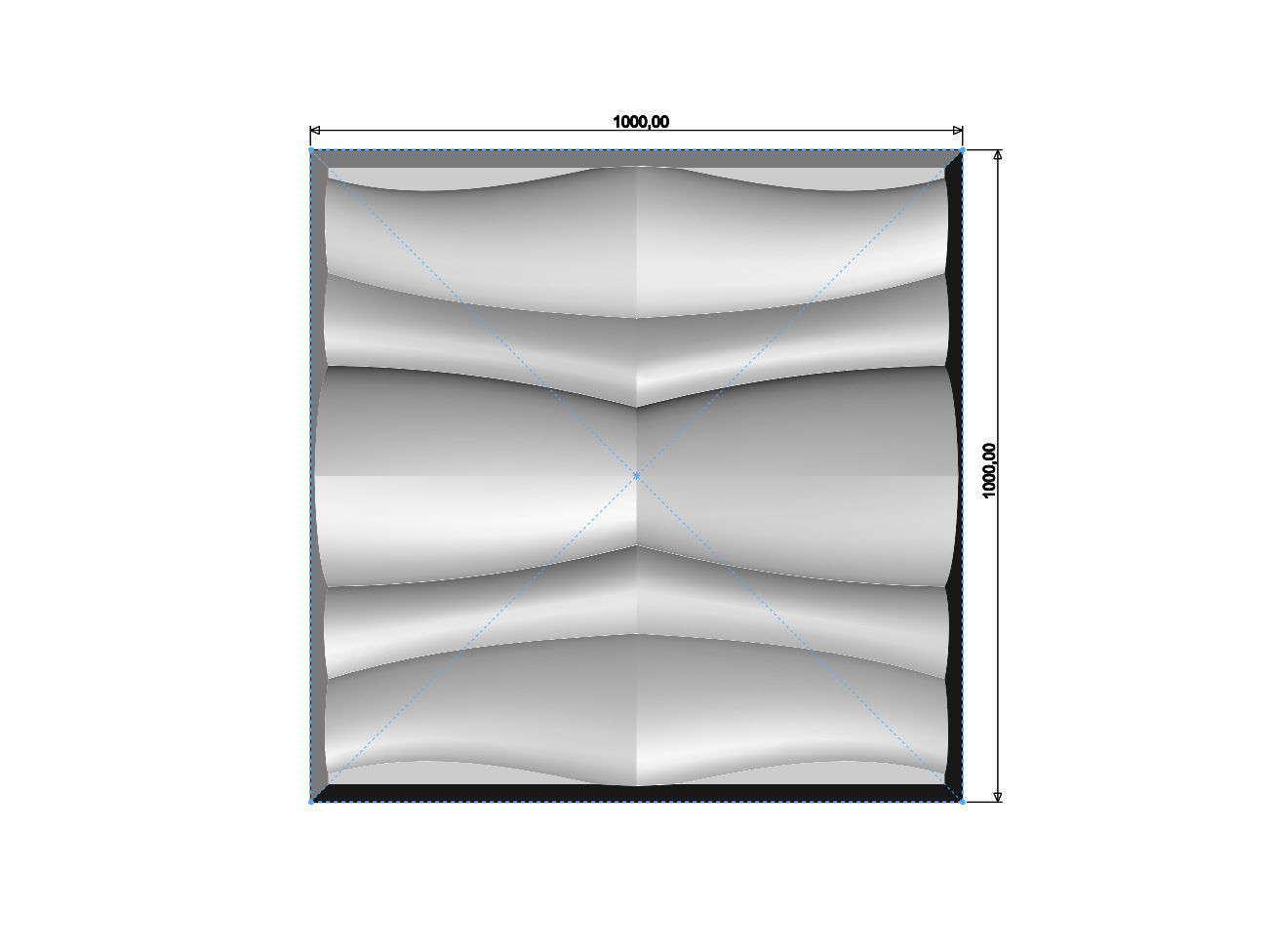 Abstract wave pattern relief 3d wall panel N04 3D print model_2