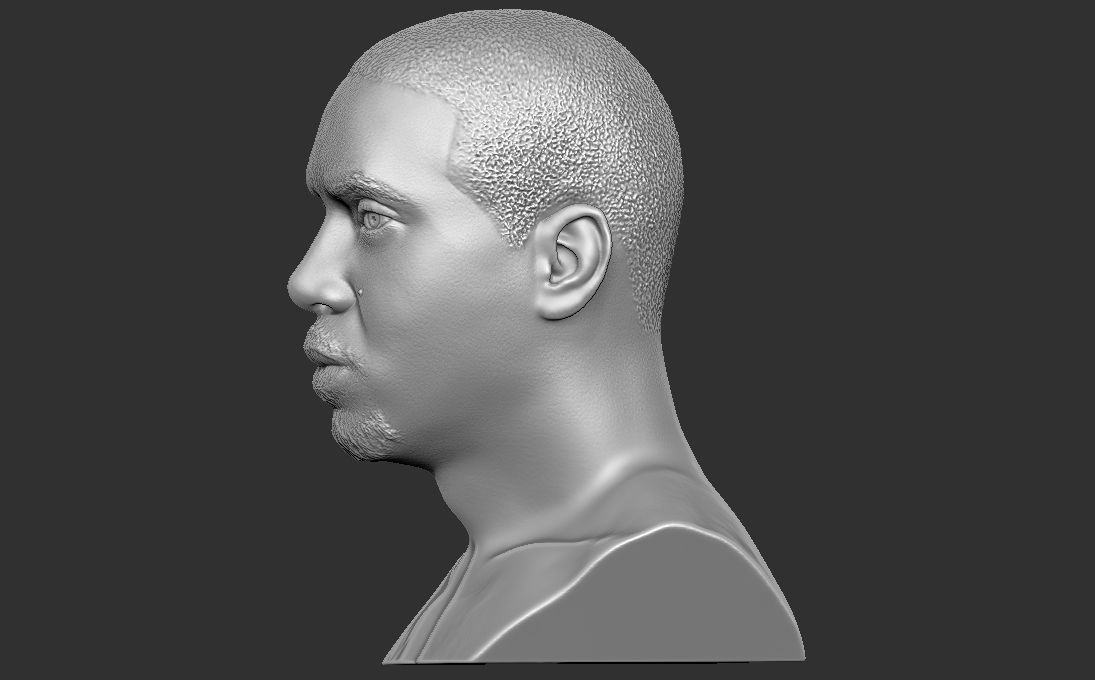 Nas bust 3D printing ready stl obj formats 3D print model_9