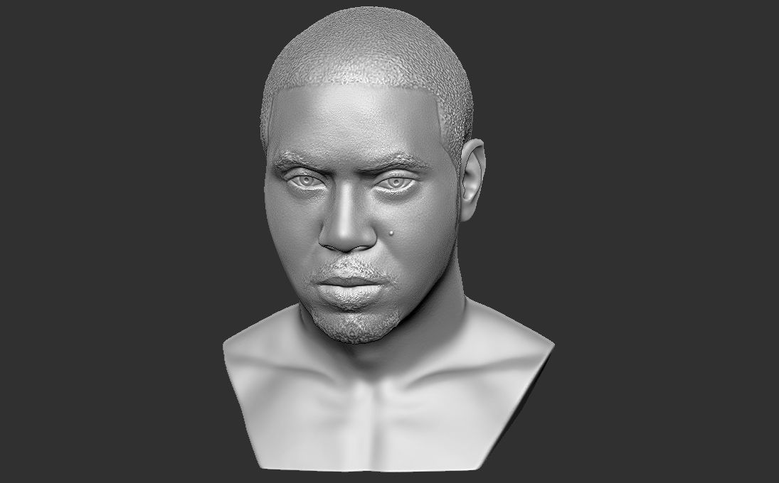 Nas bust 3D printing ready stl obj formats 3D print model_19