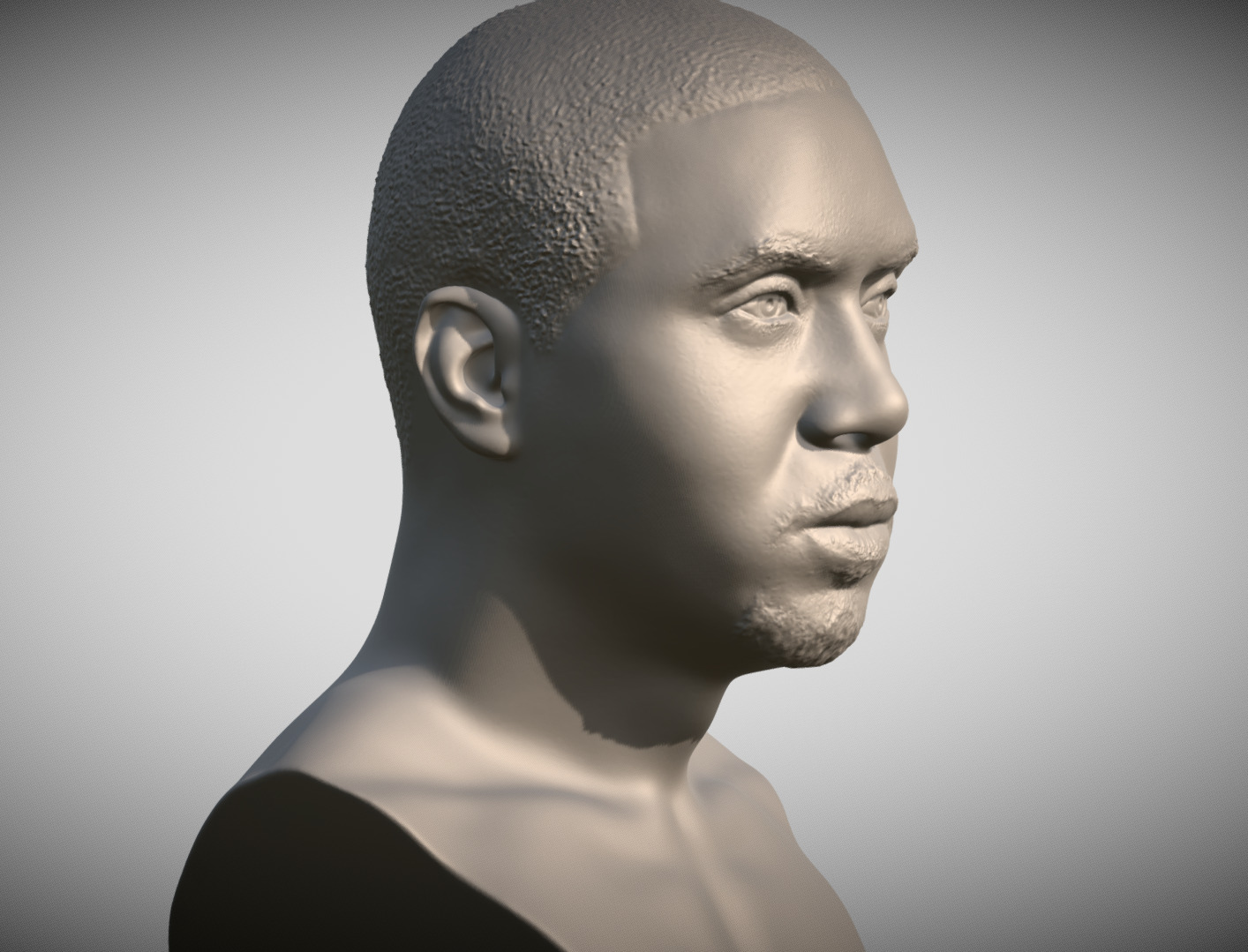 Nas bust 3D printing ready stl obj formats 3D print model_2