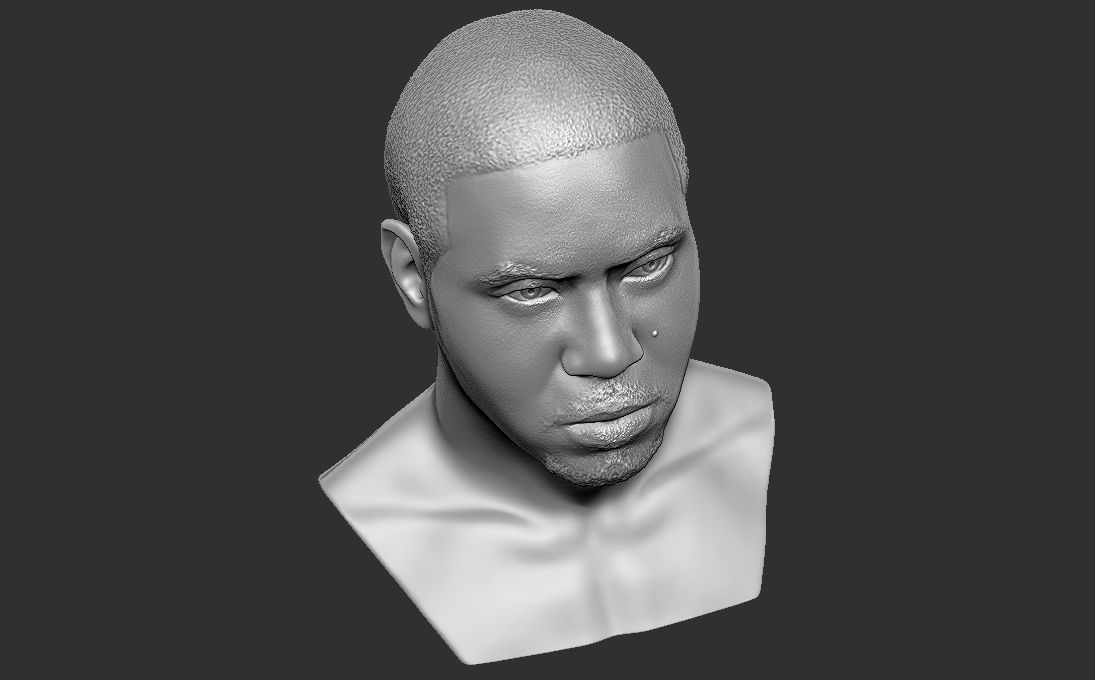 Nas bust 3D printing ready stl obj formats 3D print model_18