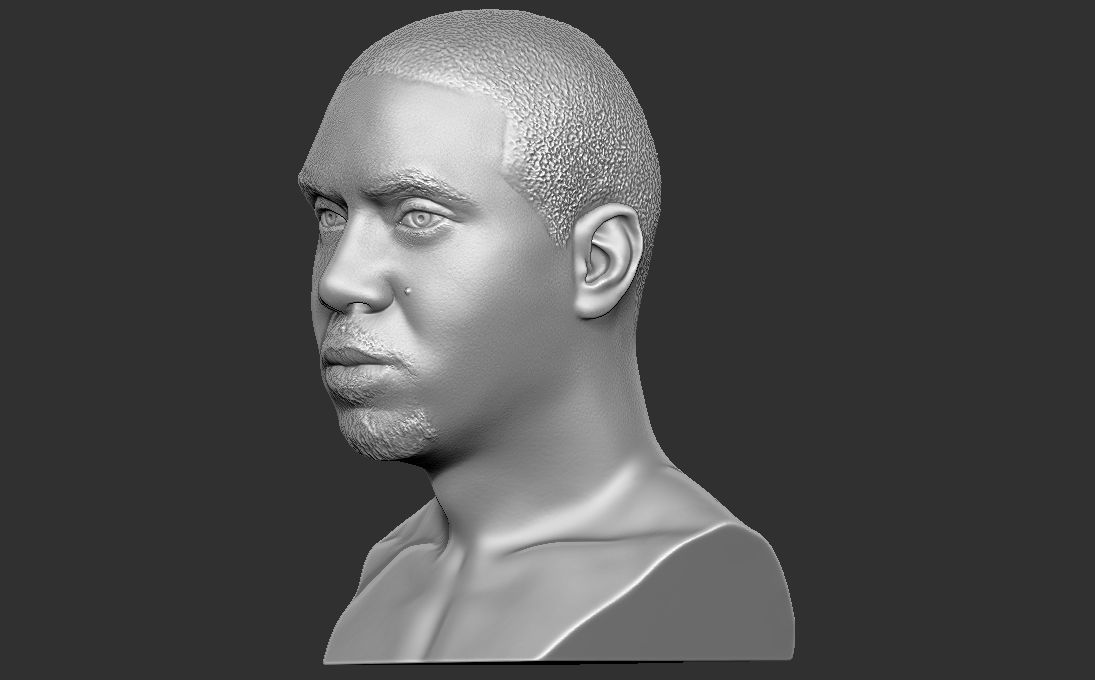 Nas bust 3D printing ready stl obj formats 3D print model_8