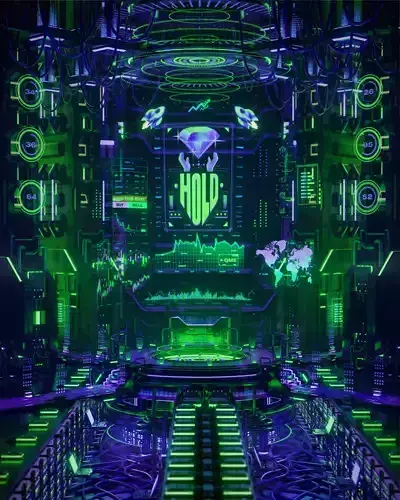 Diamond Hands GameStop Server Room - 3D Weekly 3D model