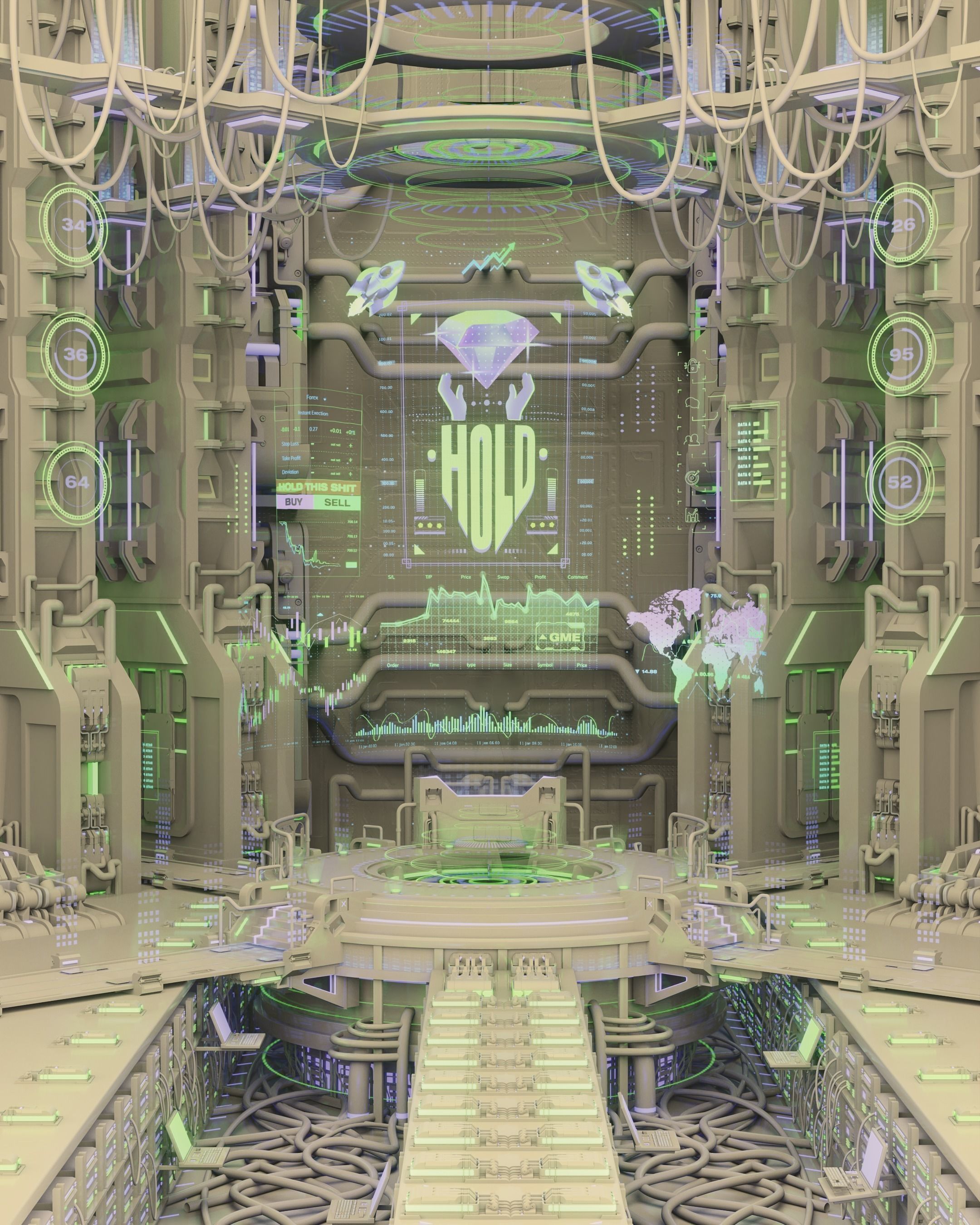 Diamond Hands GameStop Server Room - 3D Weekly 3D model_3