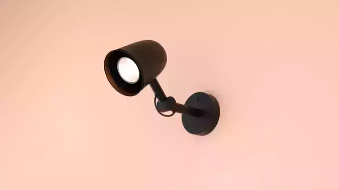 Subdivisable Low-Poly Rotating Wall Lamp Low-poly 3D model