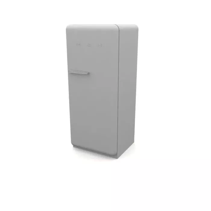 Retro White Refrigerator 3D model_0