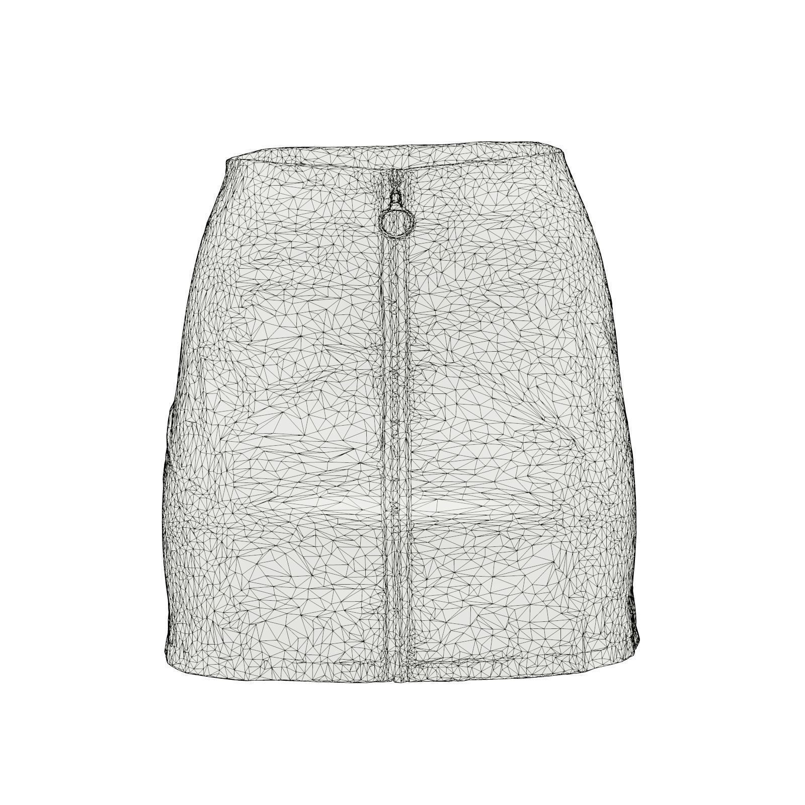 Holographic Mini Skirt 3D model_8