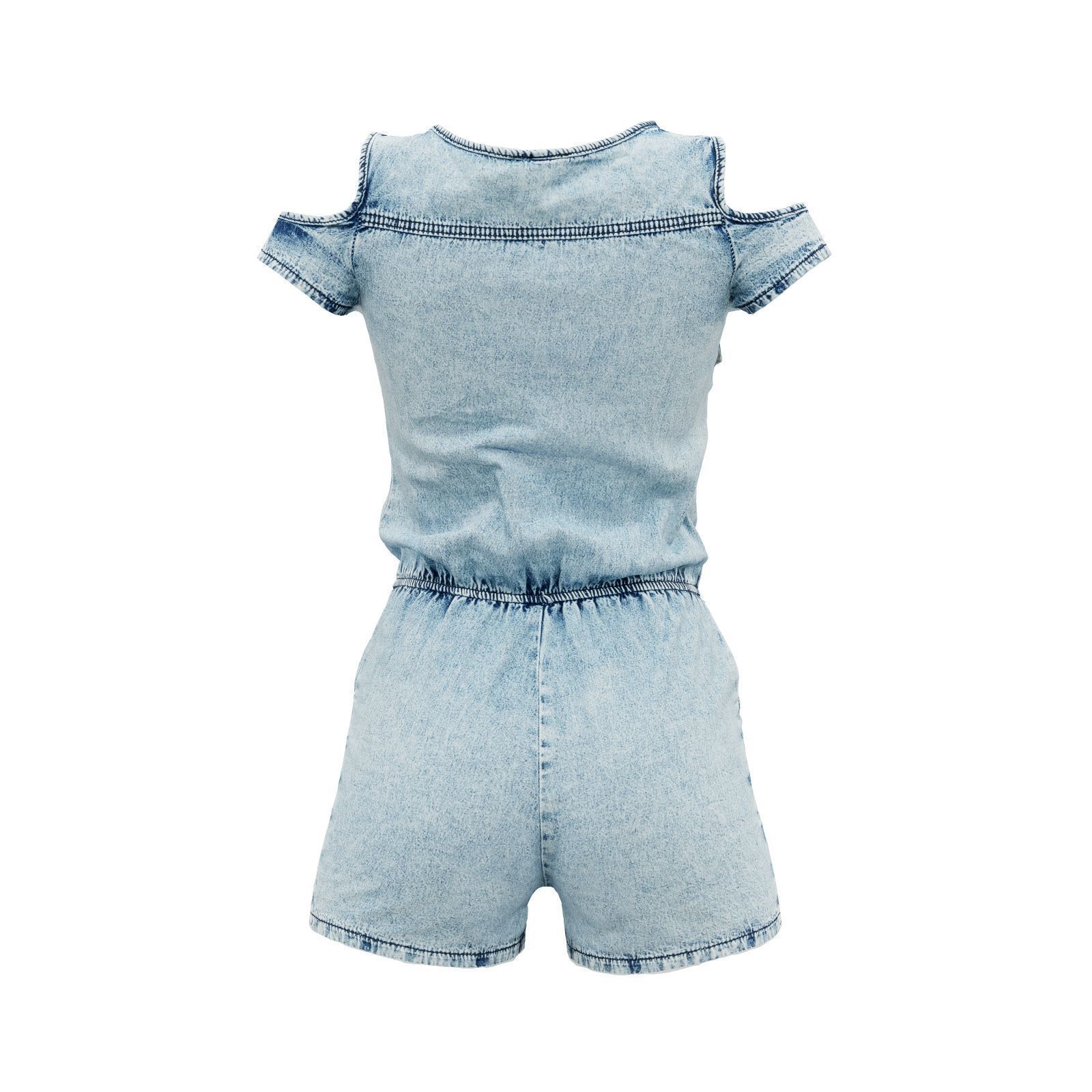 Hollow Sleeves Jeans Romper 3D model_2