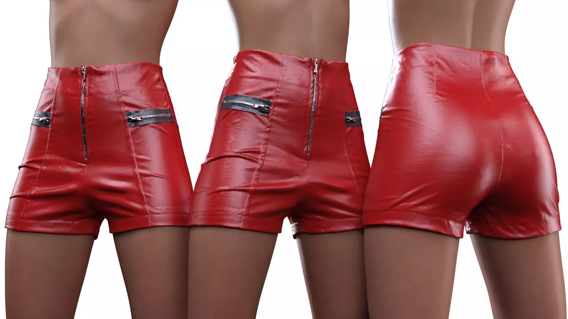 Highwaist Zipper Shorts 3D model
