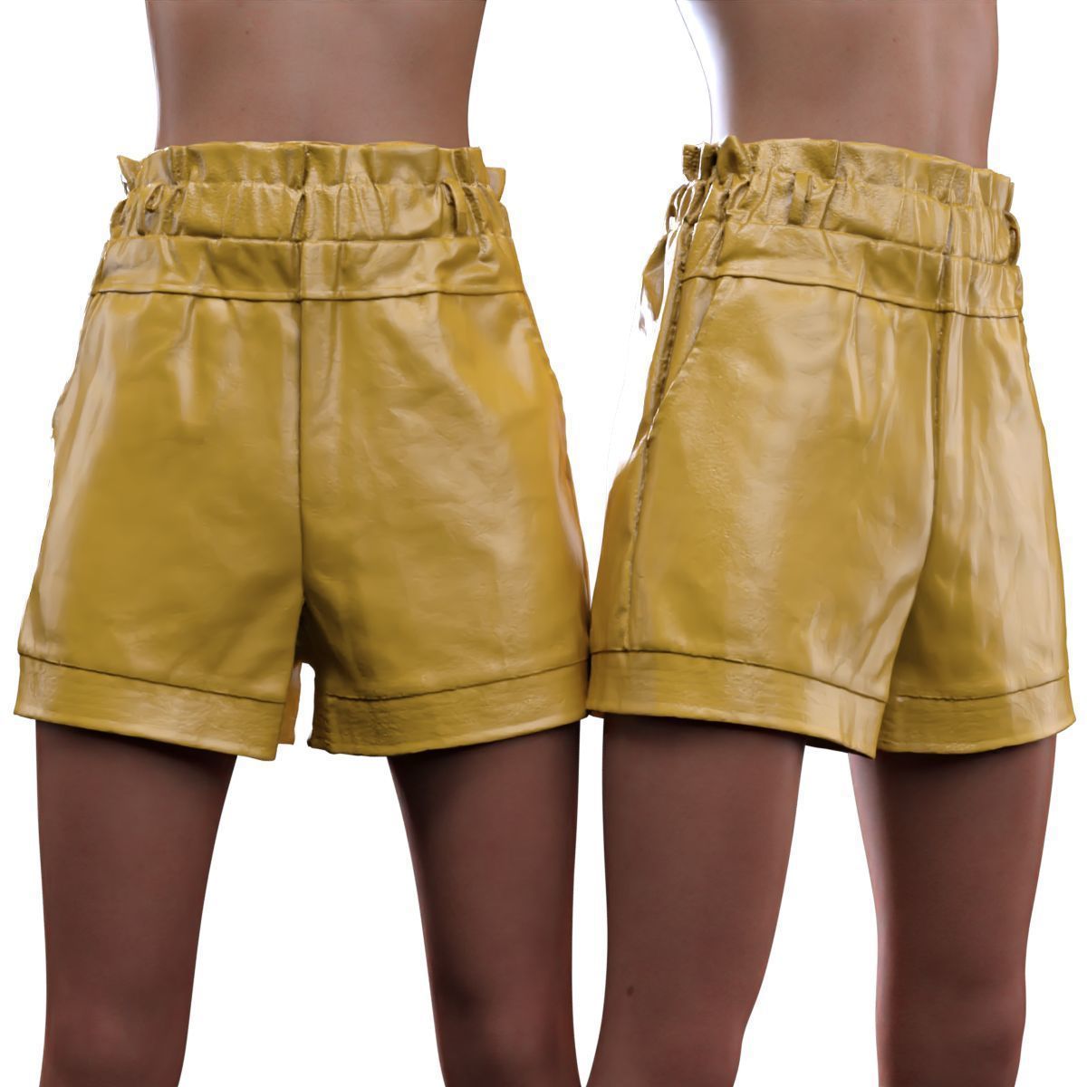 Highwaist Elastic Shorts 3D model_13
