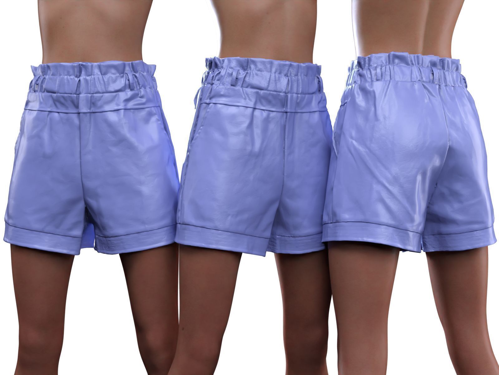 Highwaist Elastic Shorts 3D model_11