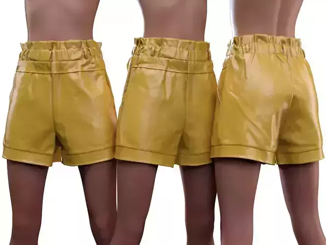 Highwaist Elastic Shorts 3D model