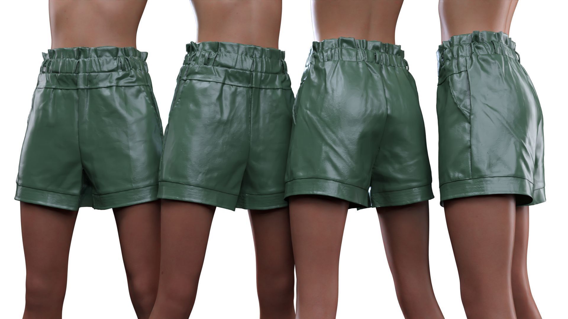 Highwaist Elastic Shorts 3D model_17