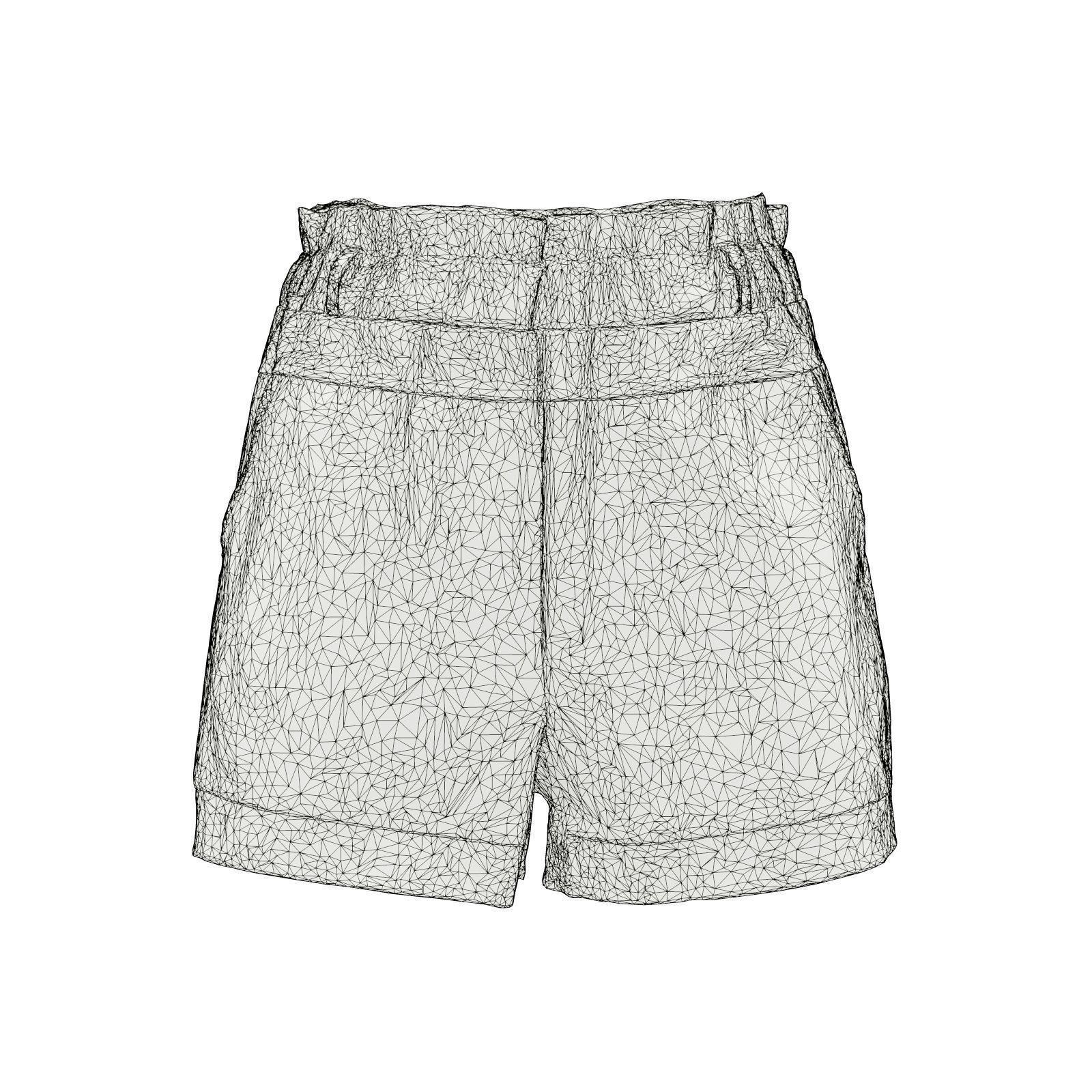 Highwaist Elastic Shorts 3D model_8