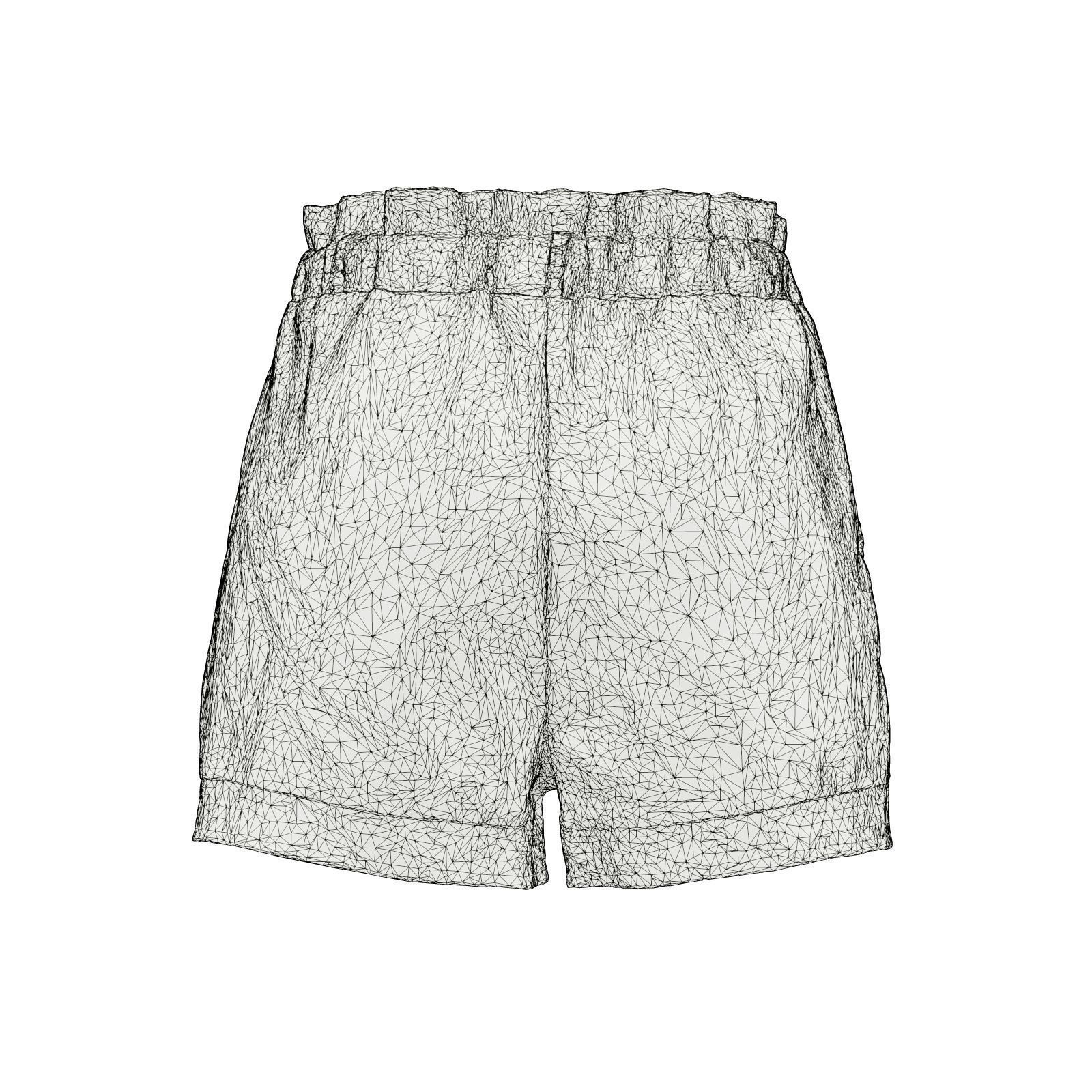 Highwaist Elastic Shorts 3D model_9