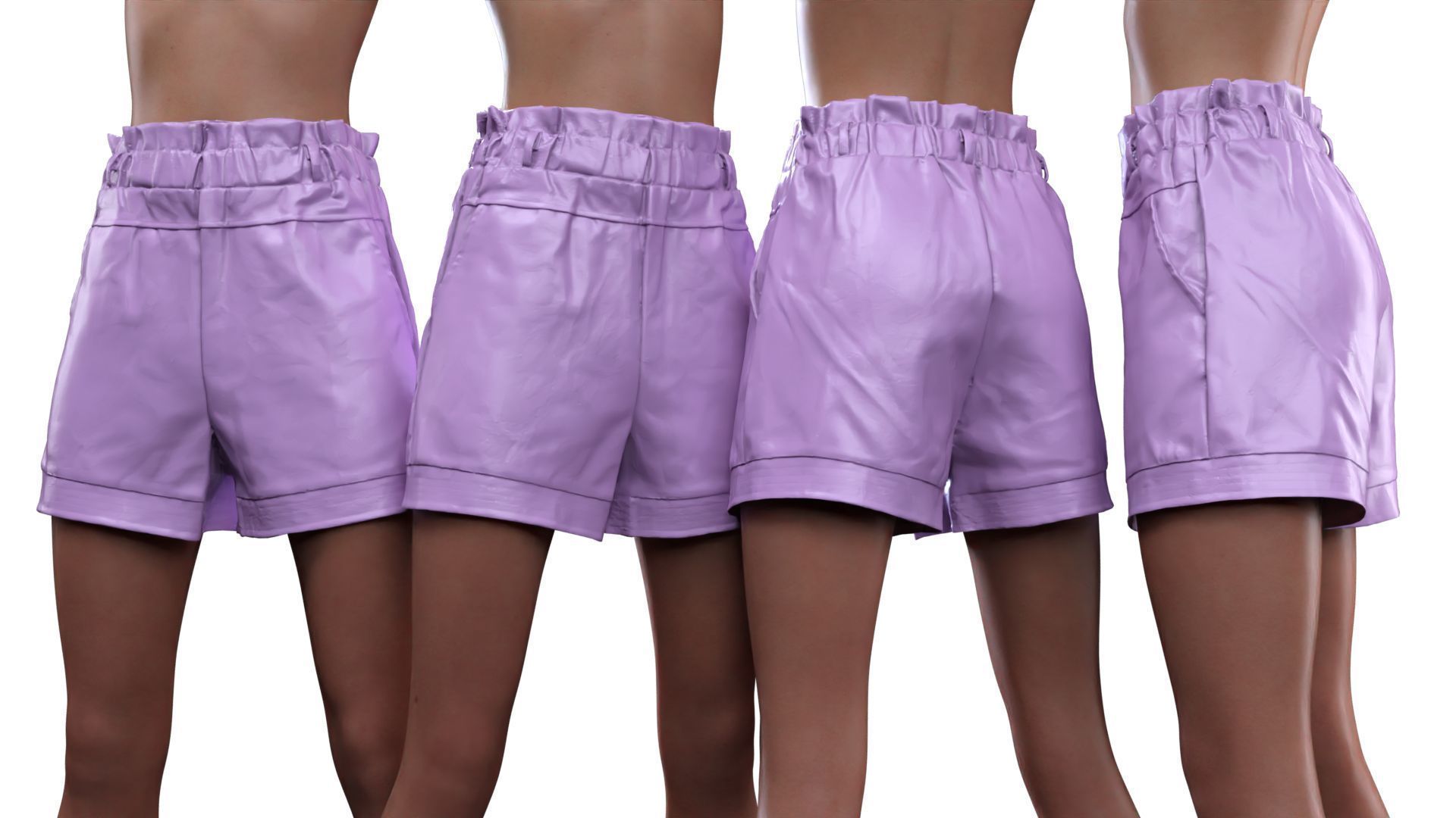 Highwaist Elastic Shorts 3D model_16