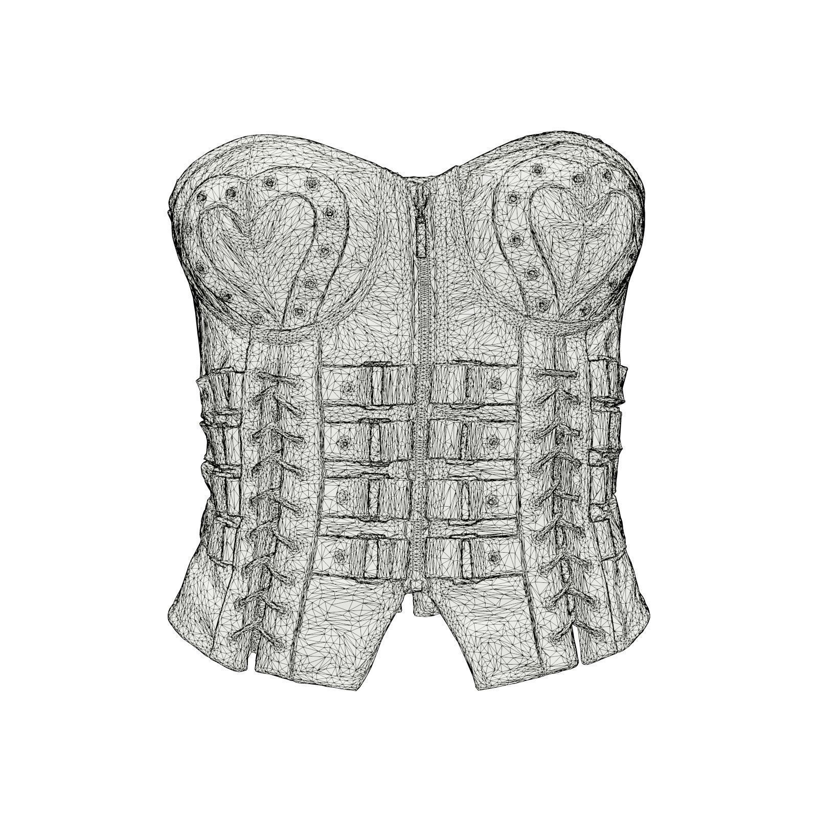 Heart Ringed Corset 3D model_6