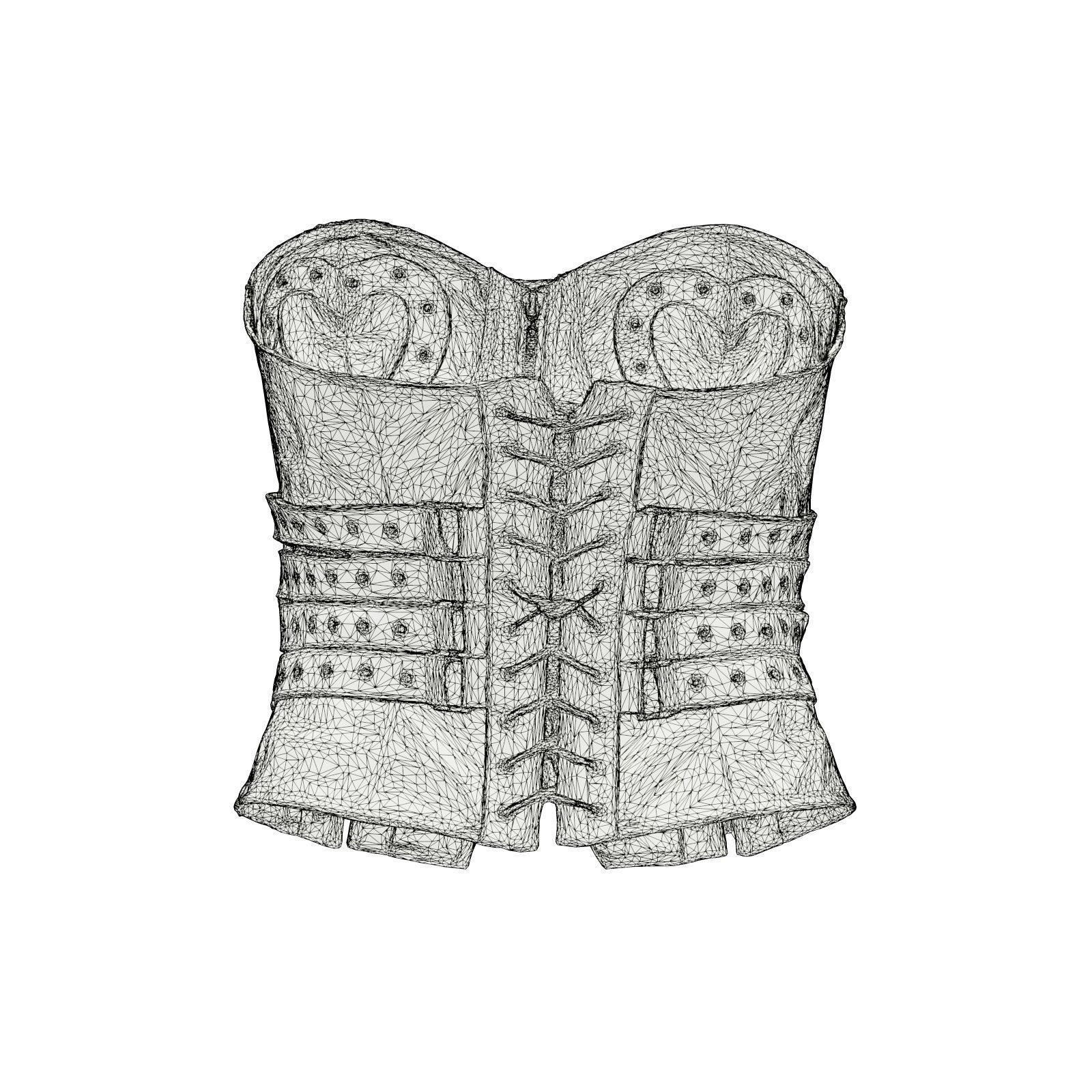Heart Ringed Corset 3D model_7