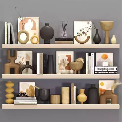 Decorative set shelf 3D model