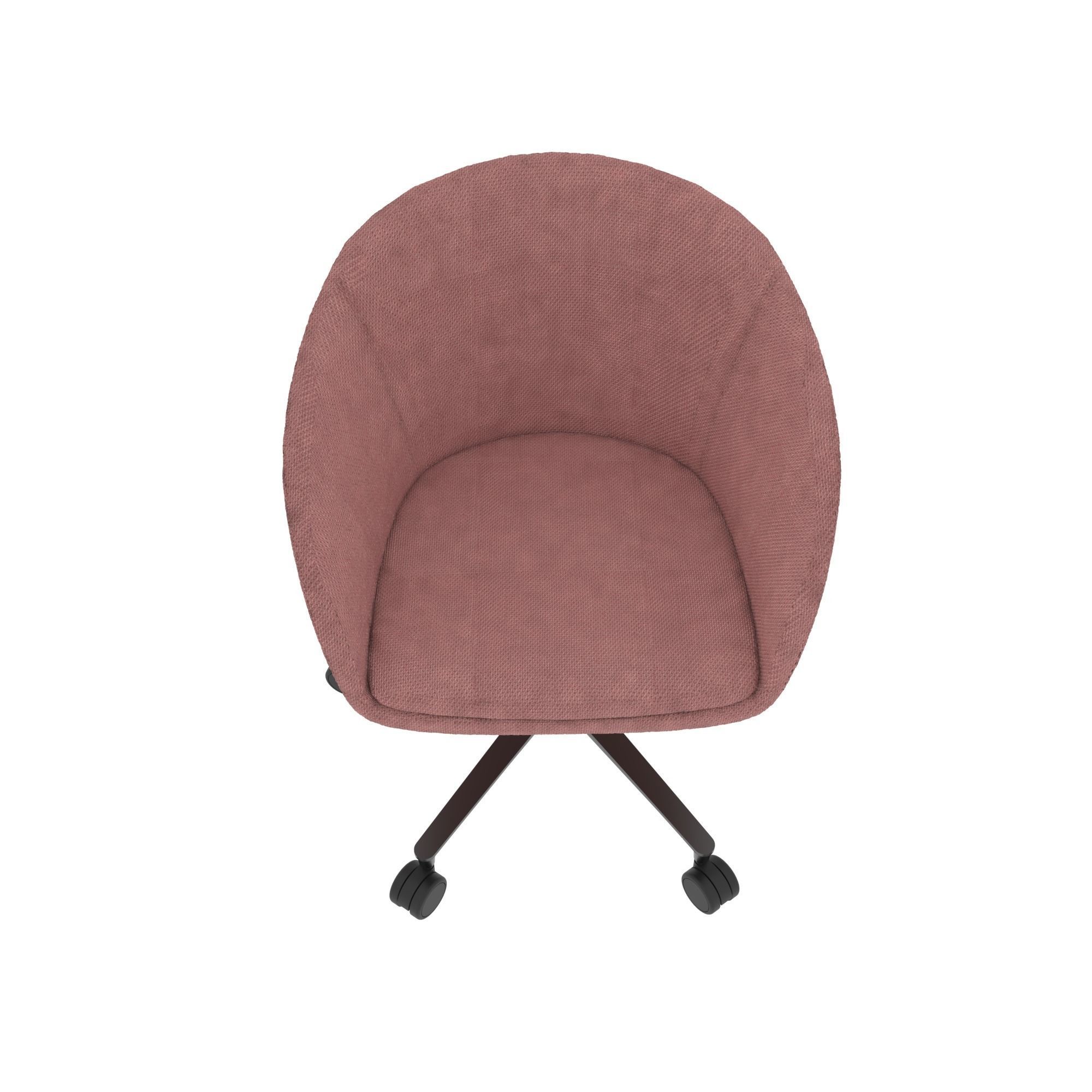 Armchair office chair with upholstered seat and castor wheels 3D model_3