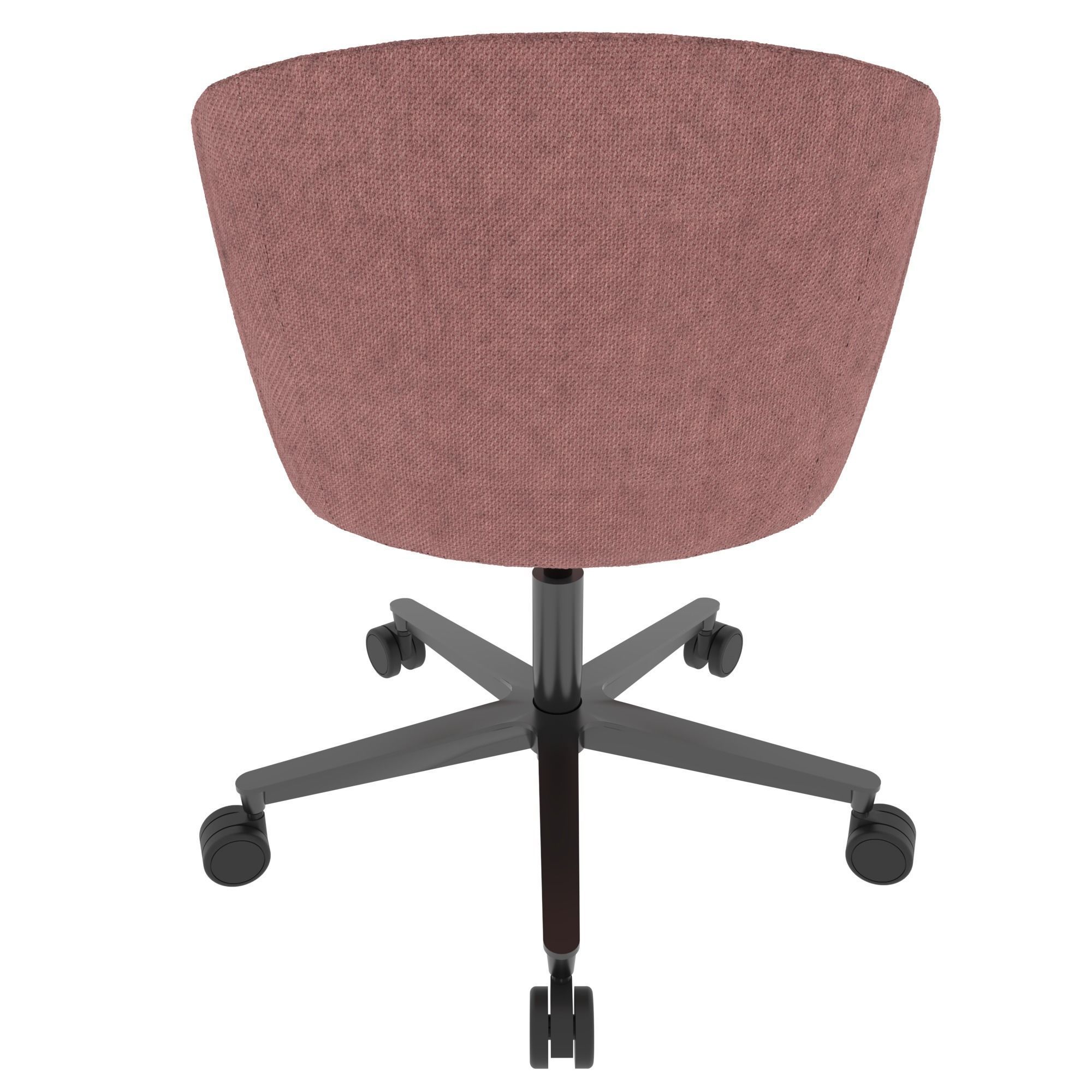Armchair office chair with upholstered seat and castor wheels 3D model_4