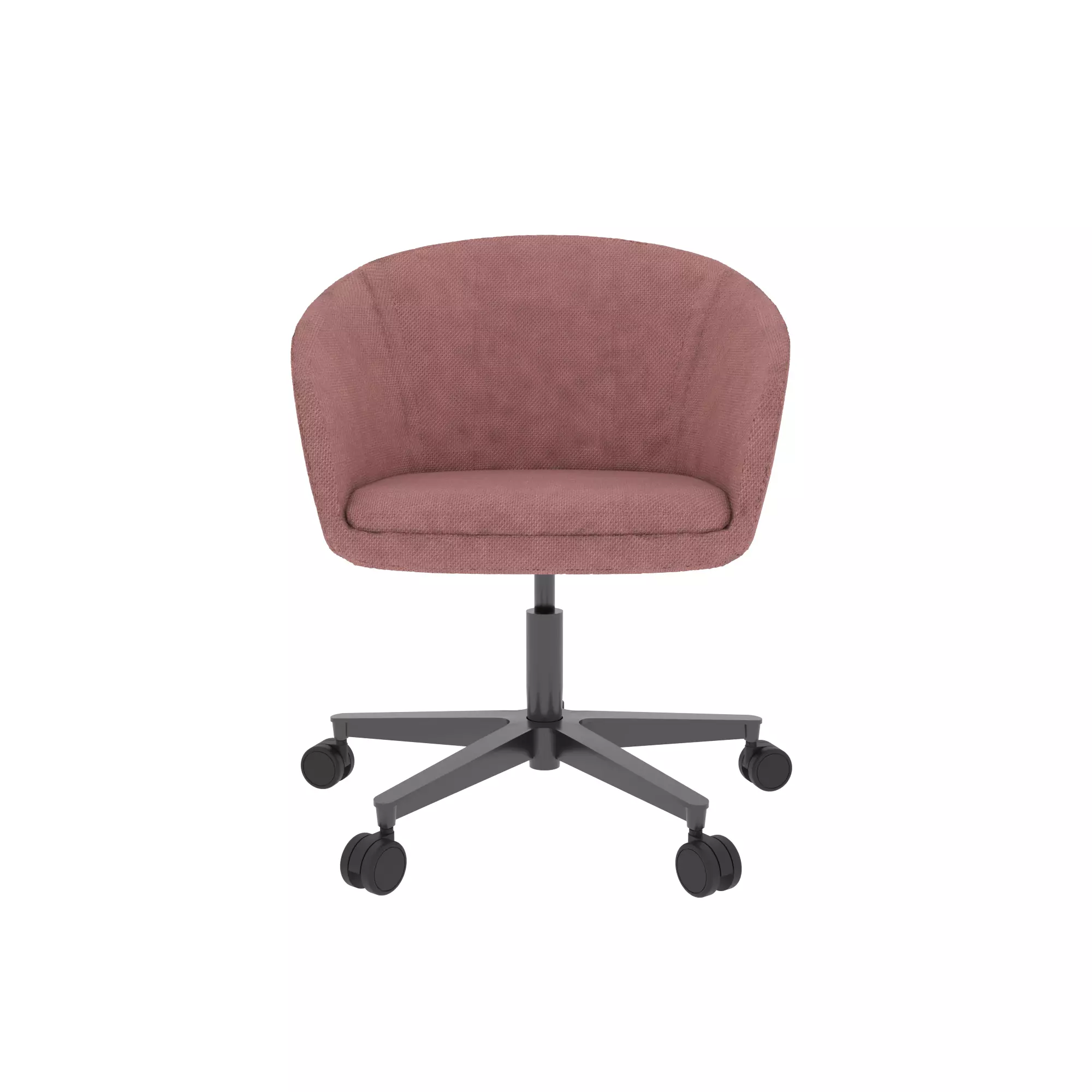 Armchair office chair with upholstered seat and castor wheels 3D model_0