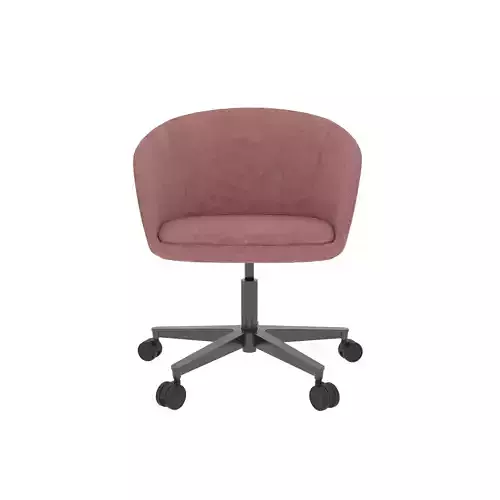 Armchair office chair with upholstered seat and castor wheels