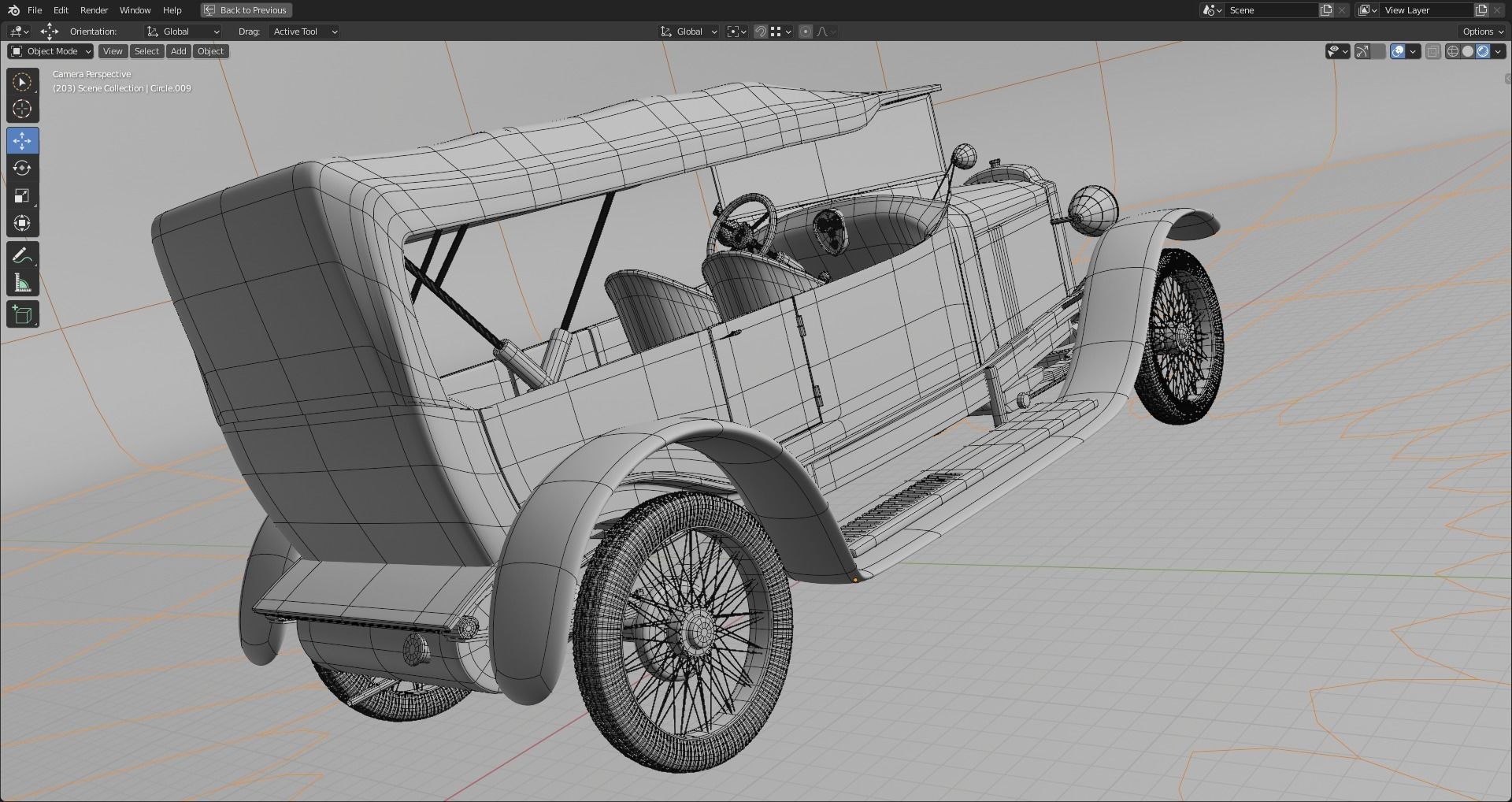 Vauxhall D25 Touter 1914  3D model_10