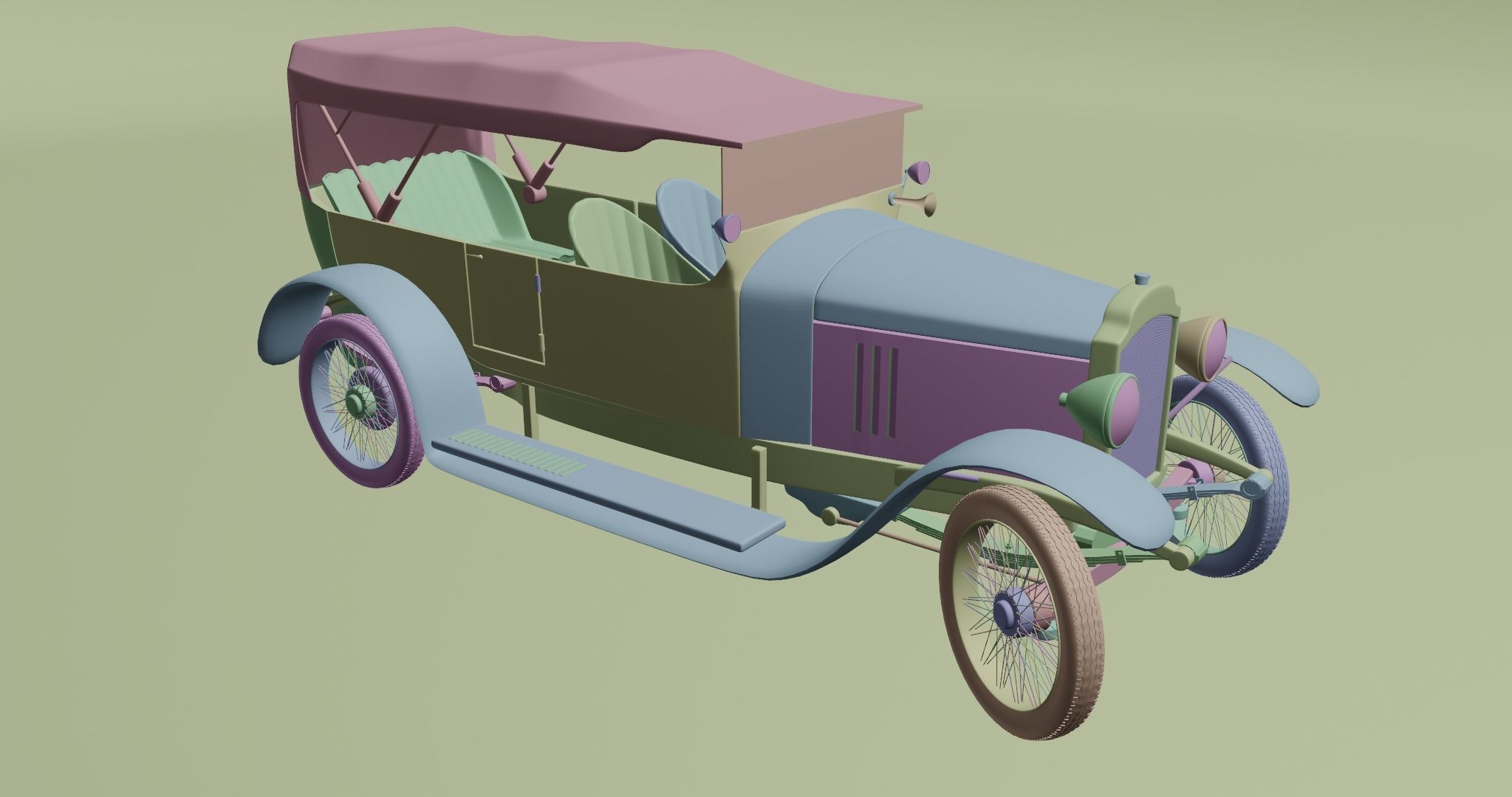 Vauxhall D25 Touter 1914  3D model_26