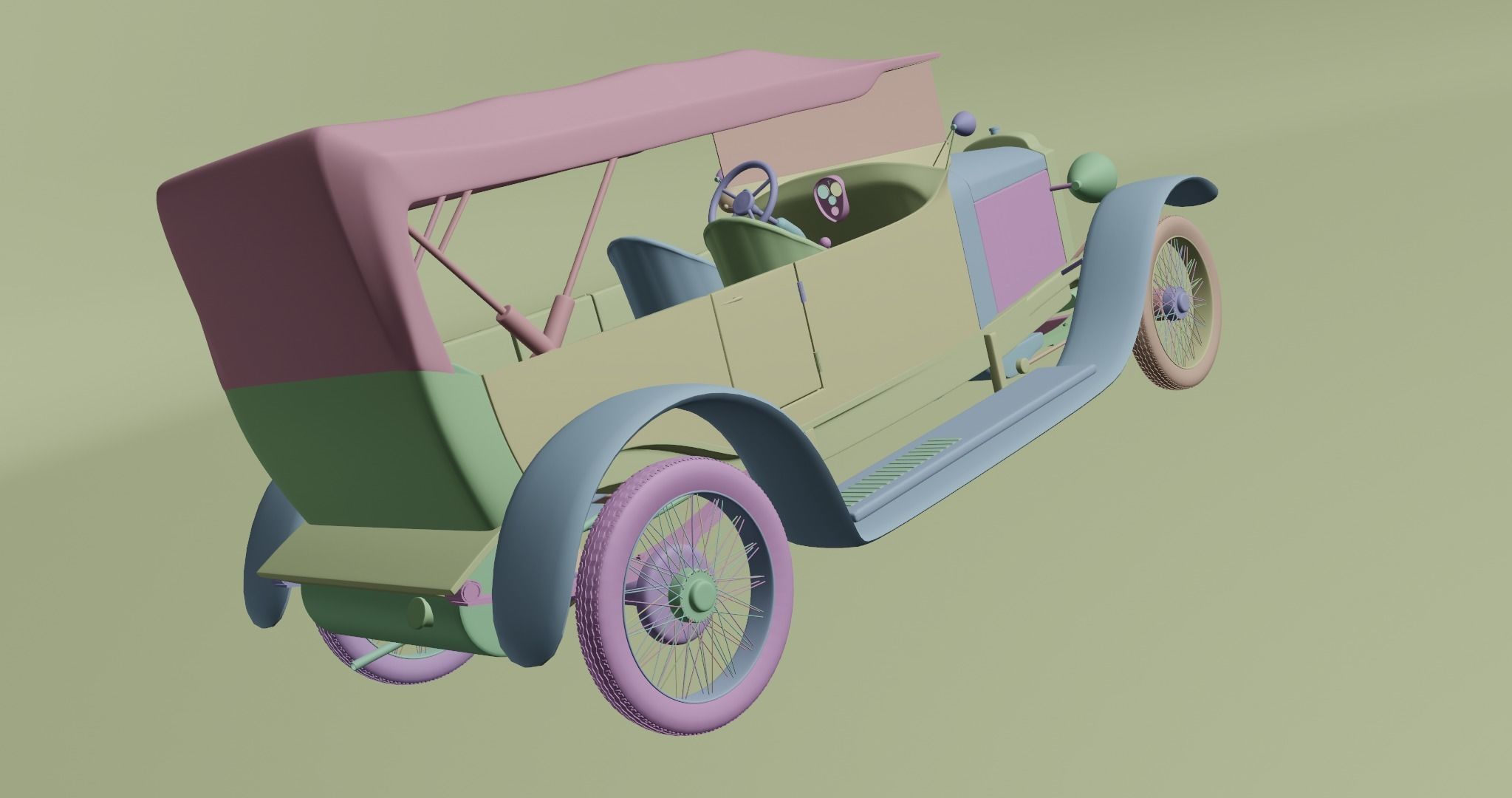 Vauxhall D25 Touter 1914  3D model_21