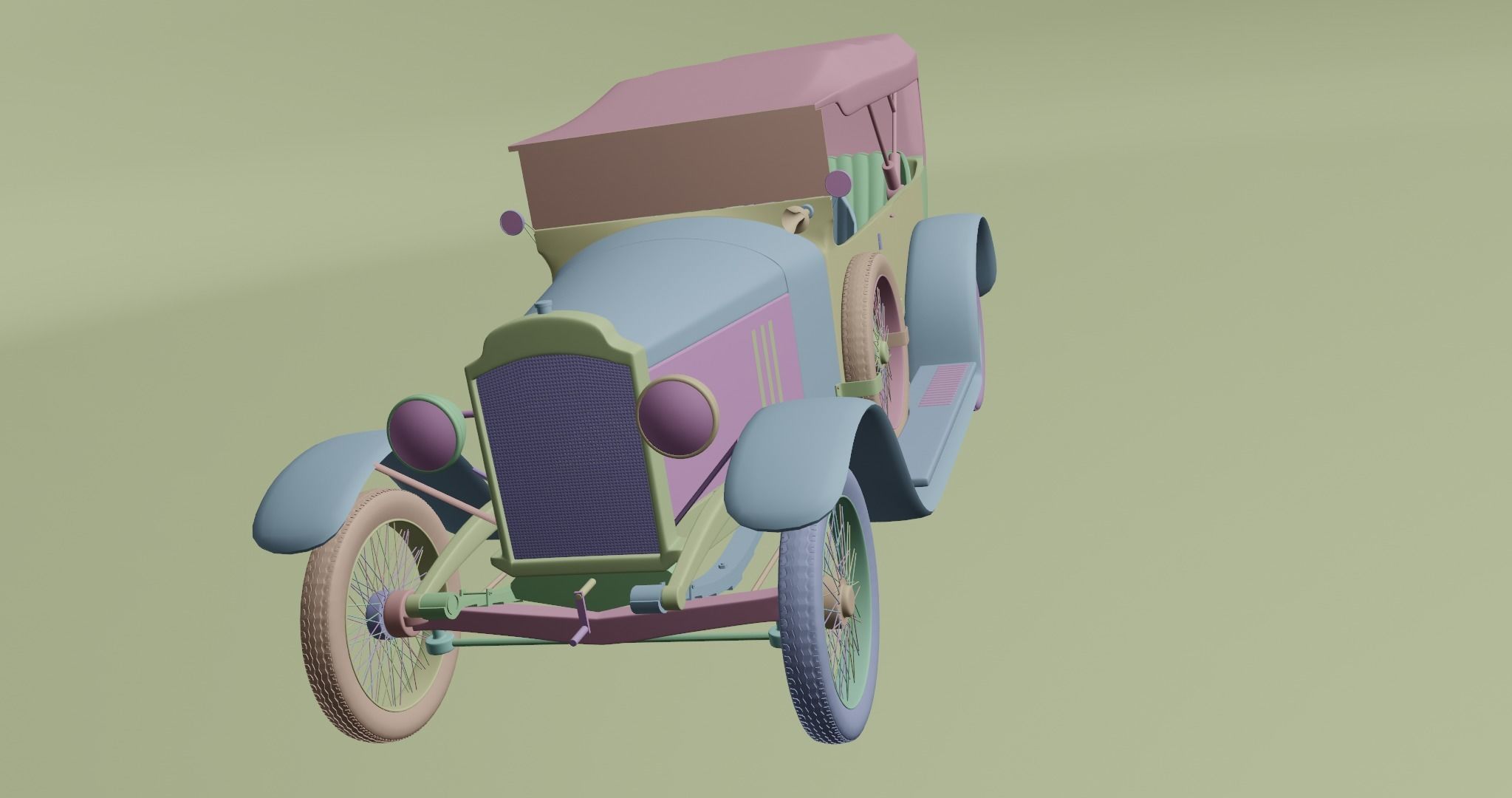 Vauxhall D25 Touter 1914  3D model_23