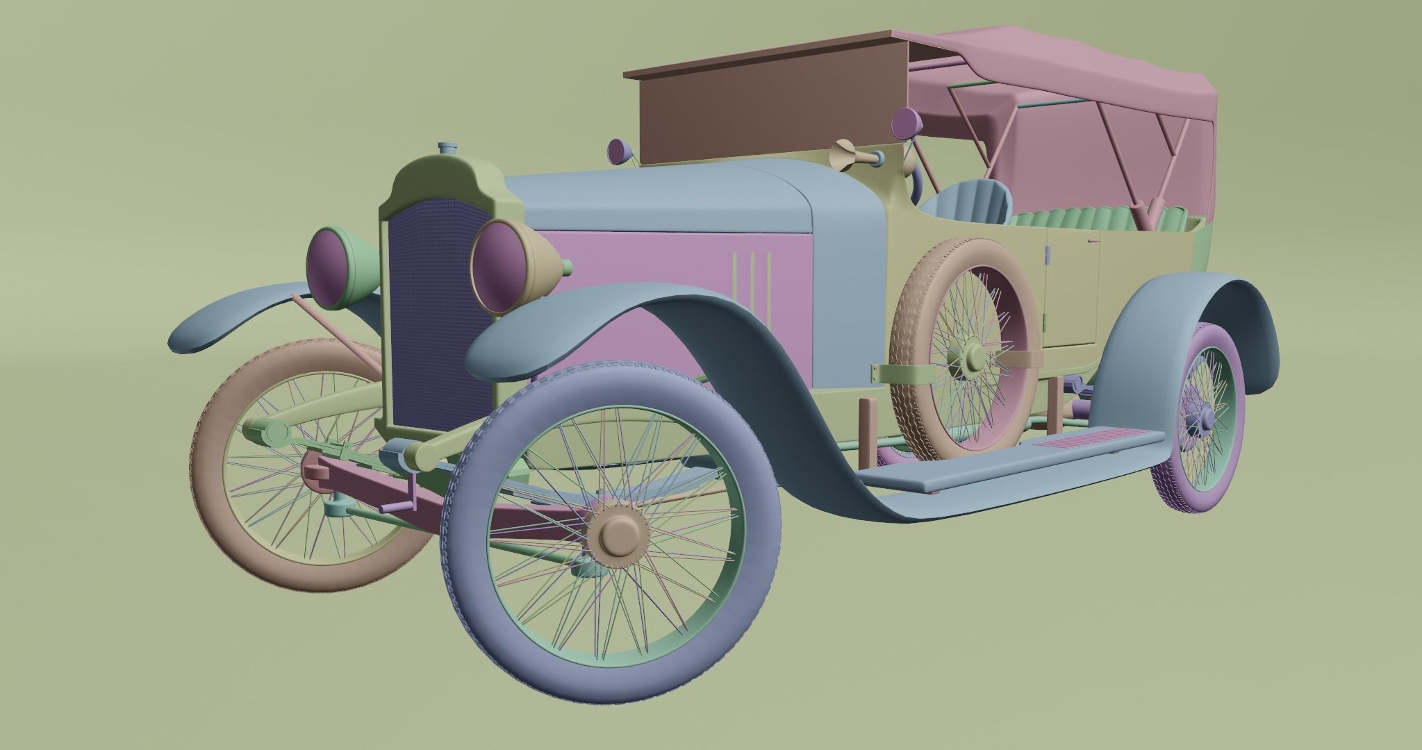 Vauxhall D25 Touter 1914  3D model_25