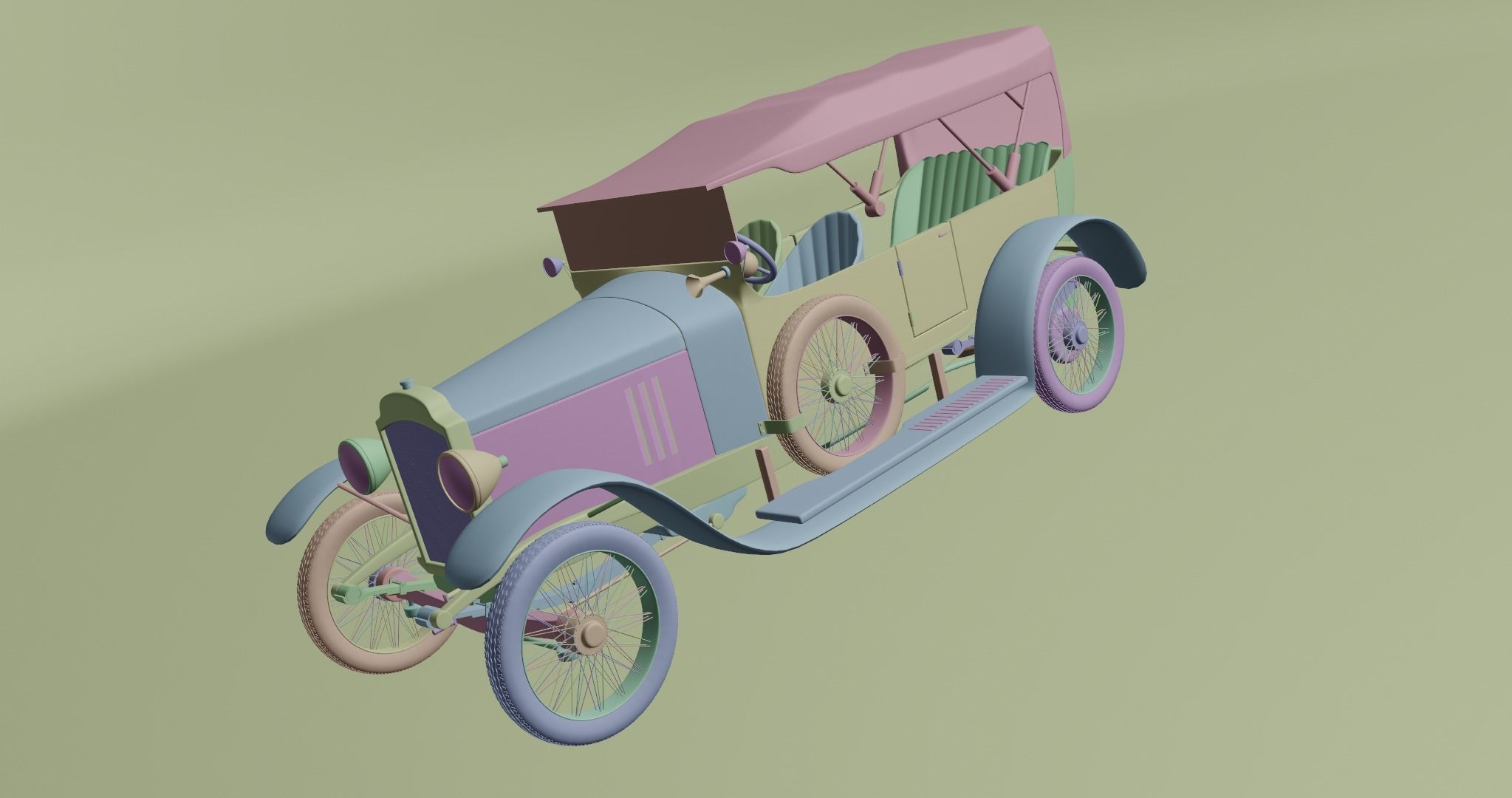 Vauxhall D25 Touter 1914  3D model_20