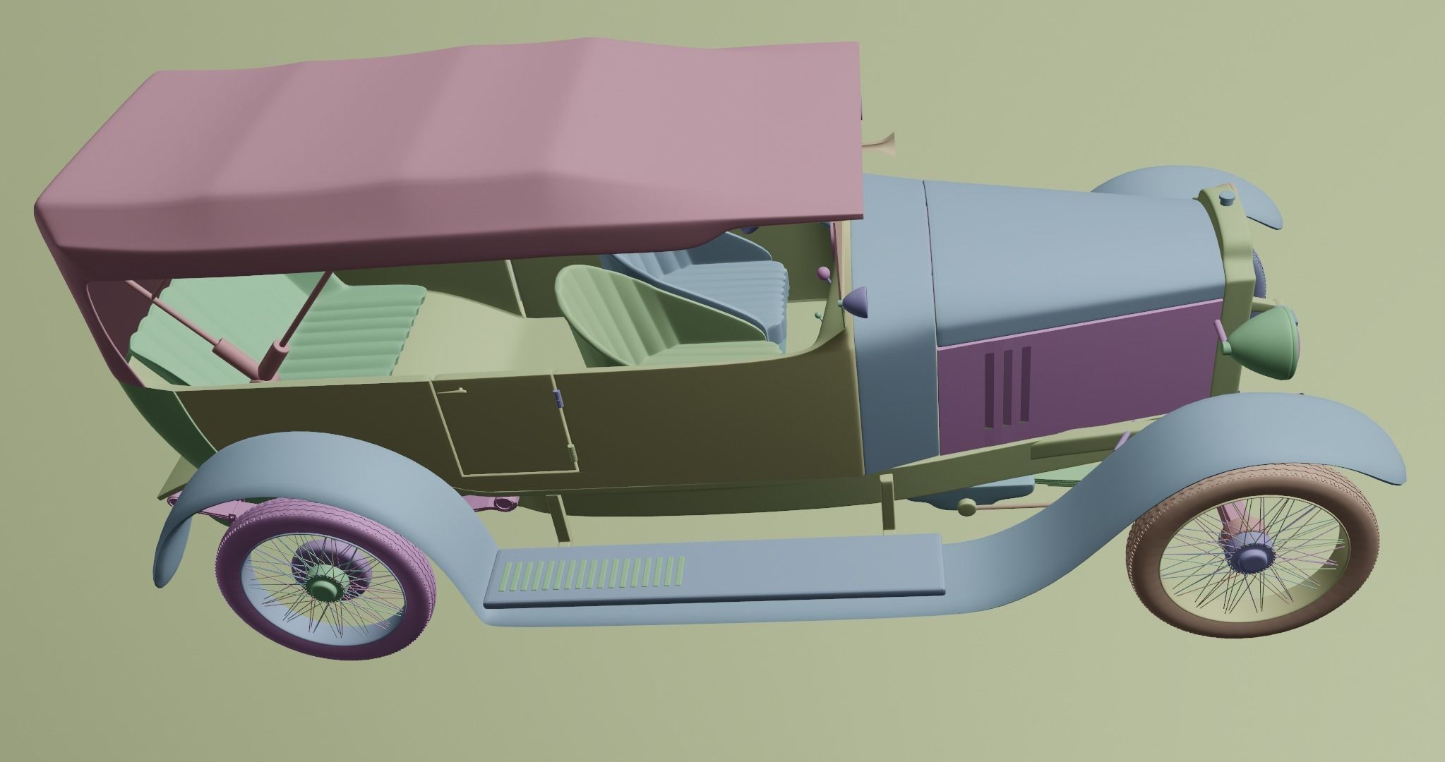 Vauxhall D25 Touter 1914  3D model_22