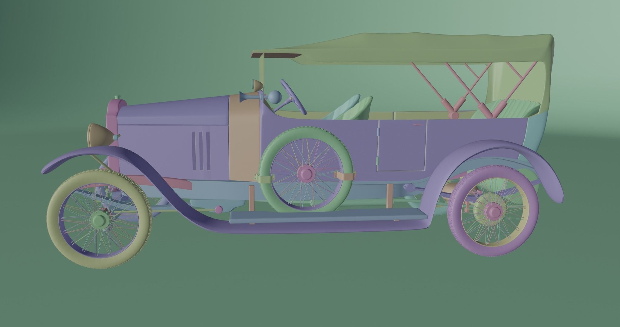 Vauxhall D25 Touter 1914  3D model_28