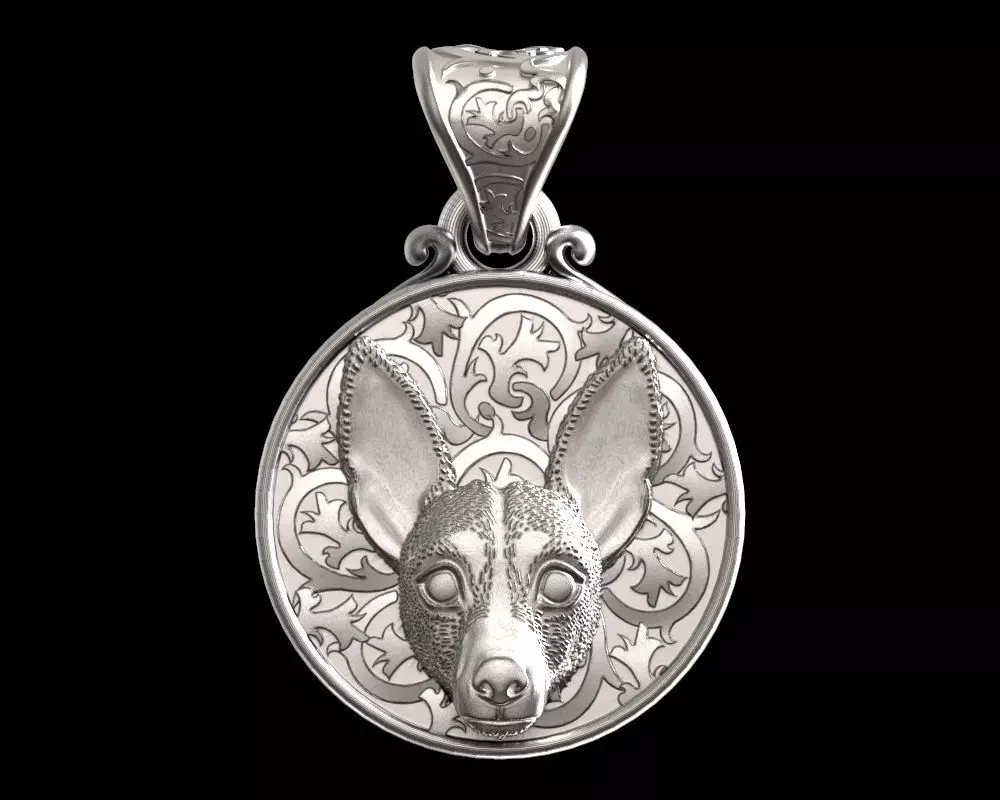 Dog Jack Russell Terrier pendant 3D print model_0