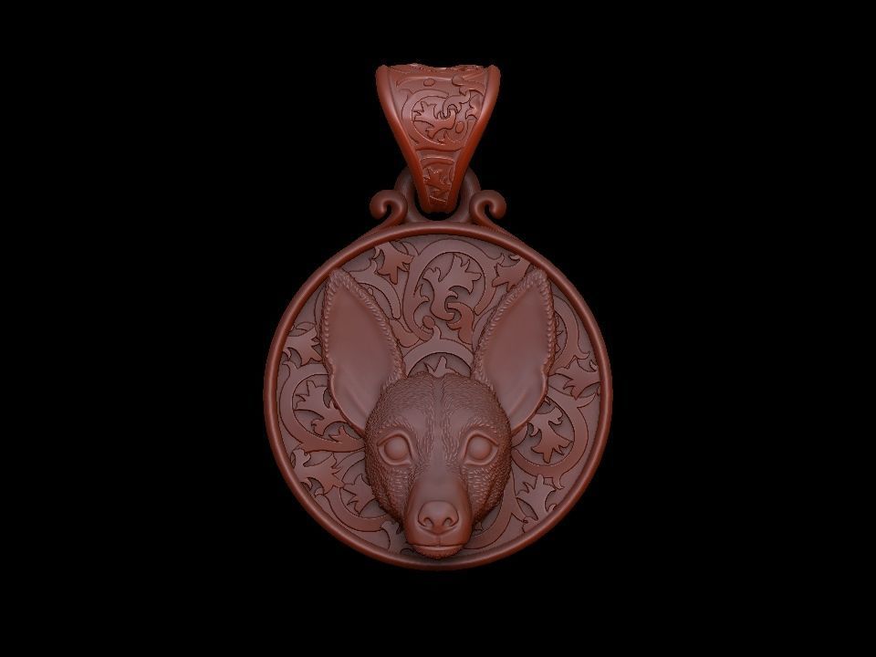 Dog Jack Russell Terrier pendant 3D print model_3