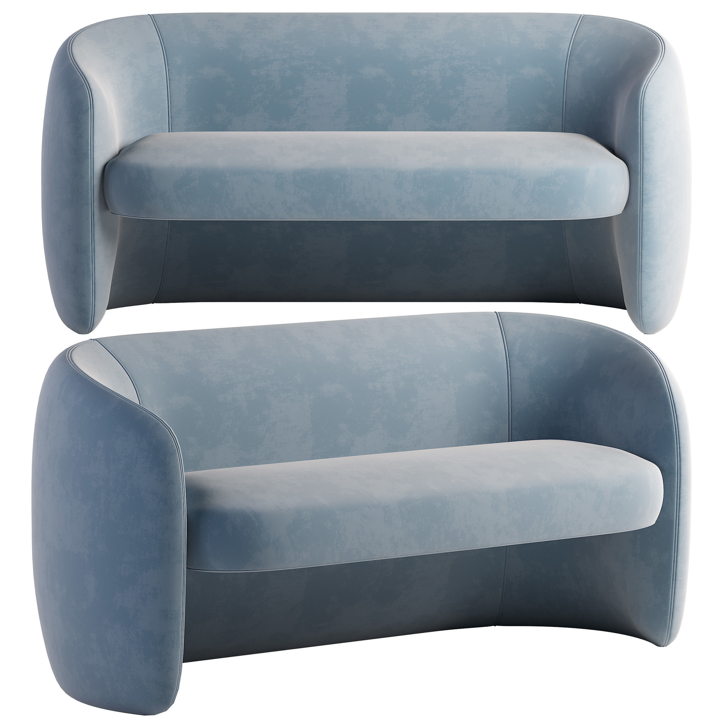 Sofa modern 2014 Low-poly 3D model_2